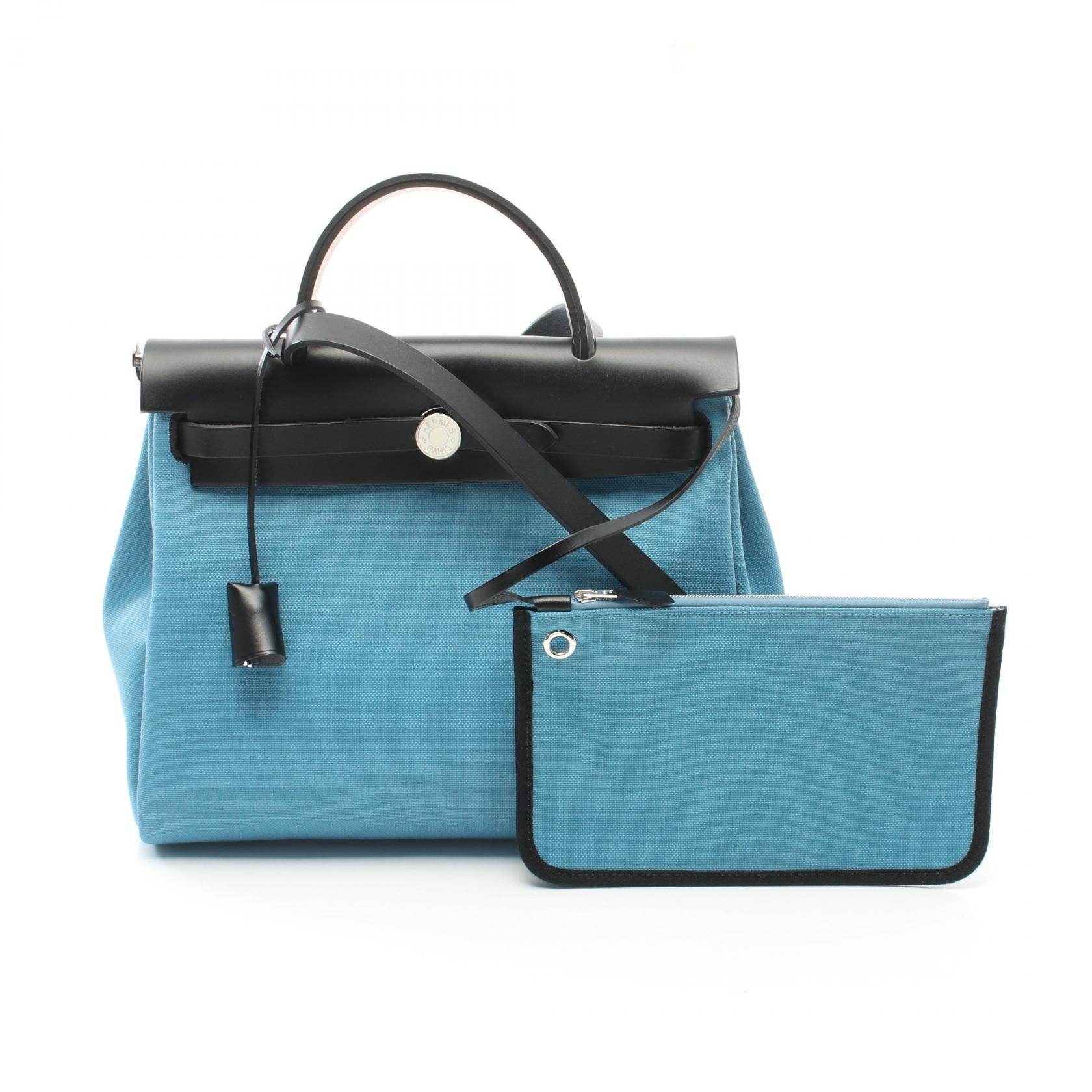 Hermes Aile Bag Zip PM Handbag Blue/Black