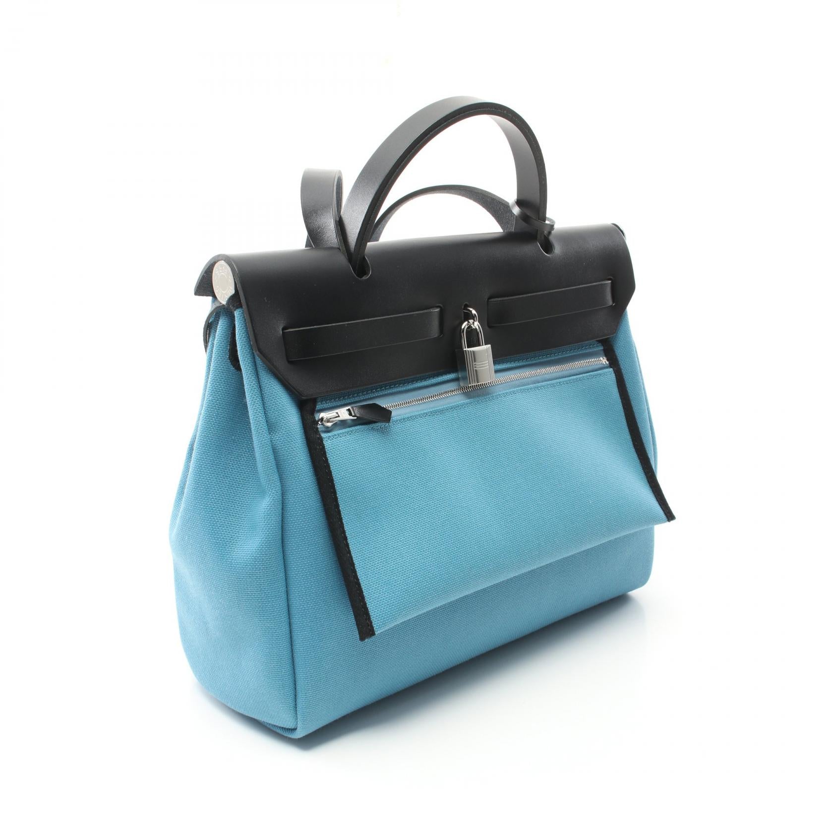 Hermes Aile Bag Zip PM Handbag Blue/Black