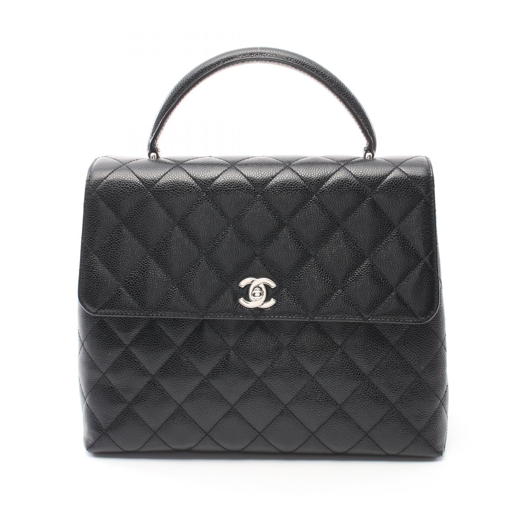 Chanel Matelasse Handbag Caviar Skin Black