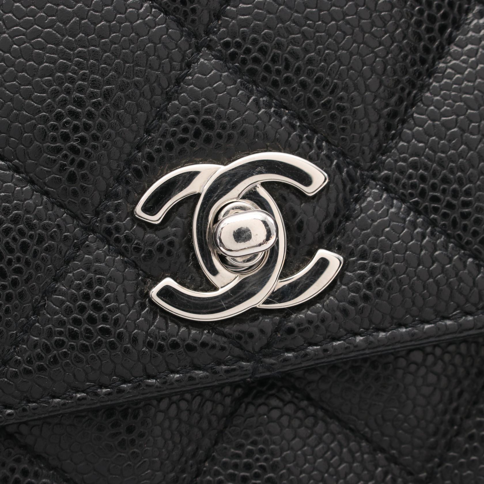 Chanel Matelasse Handbag Caviar Skin Black