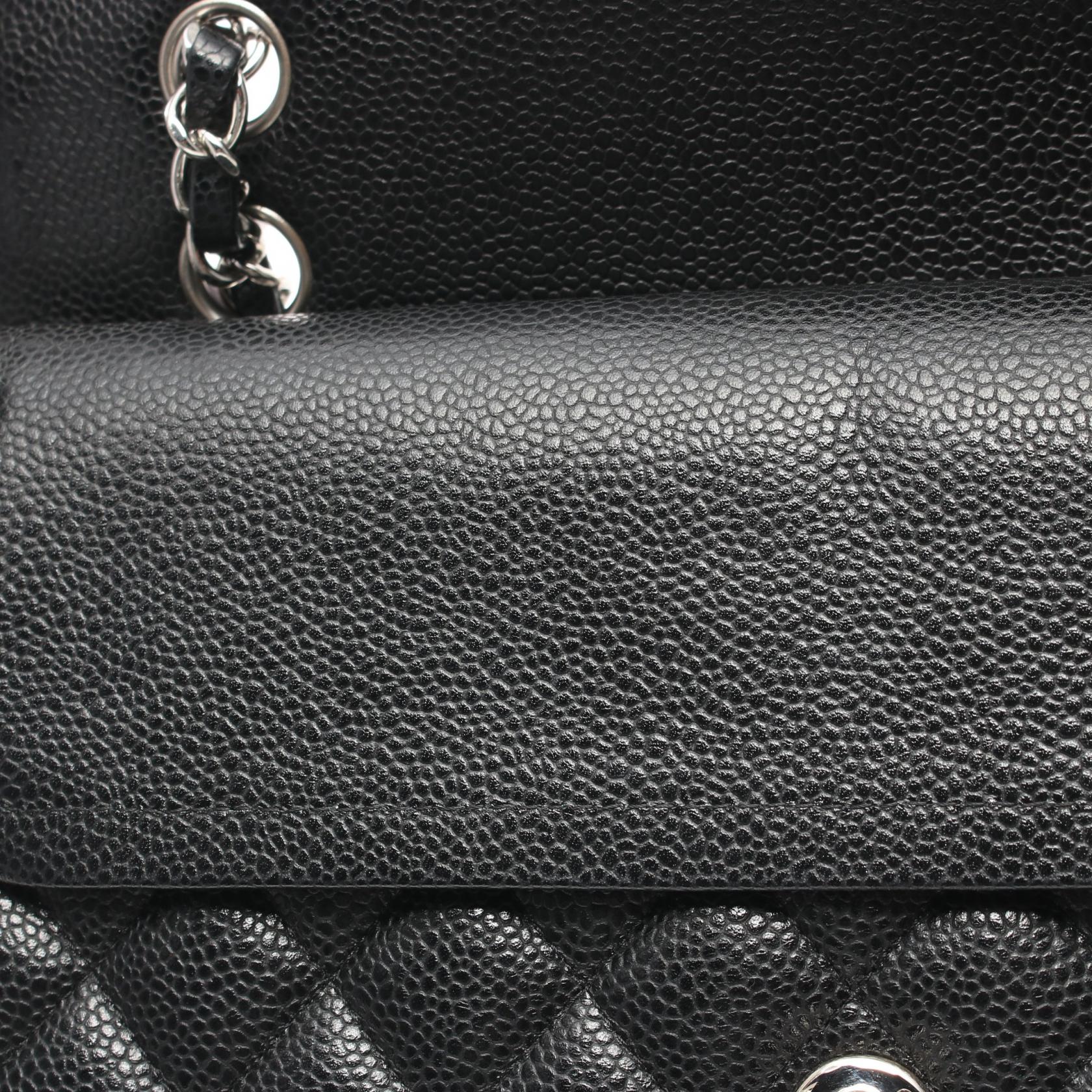 Chanel Caviar Skin Matelasse W Flap Shoulder Bag