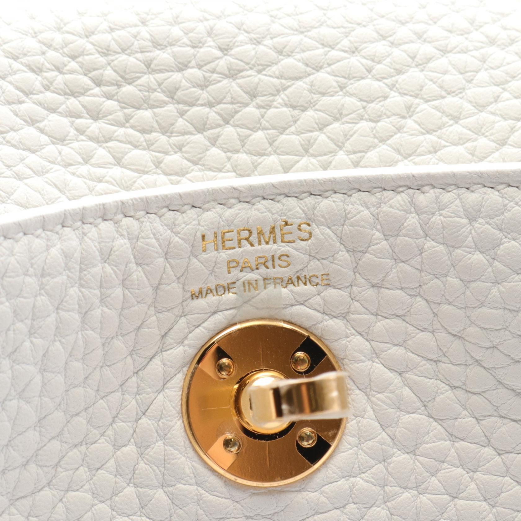 Hermes Lindy Mini Shoulder Bag White