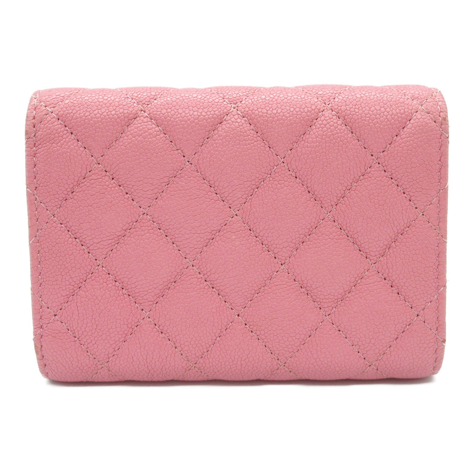 Chanel Boy Tri-Fold Wallet Leather Pink