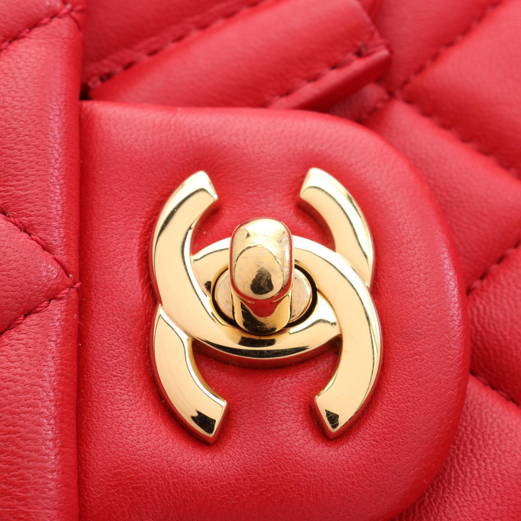 Chanel Matelasse Lambskin Backpack Red