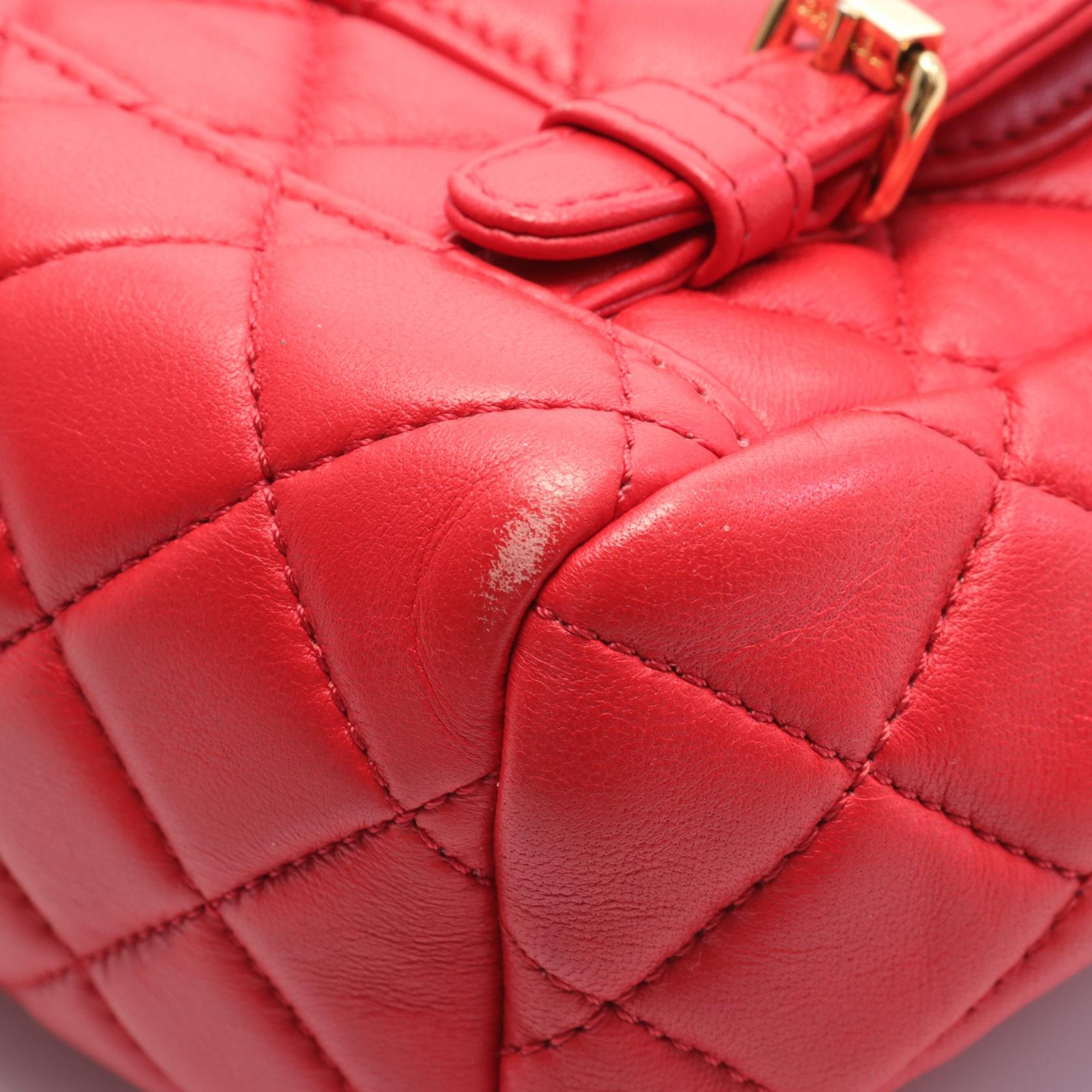 Chanel Matelasse Lambskin Backpack Red