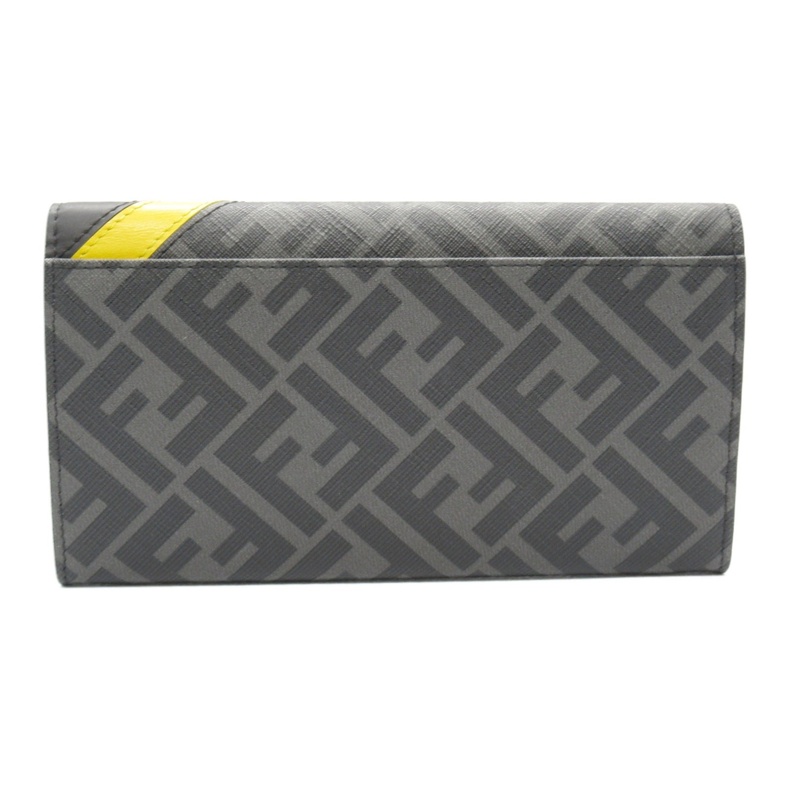 Fendi Zucca Zip Bifold Wallet PVC Canvas Leather