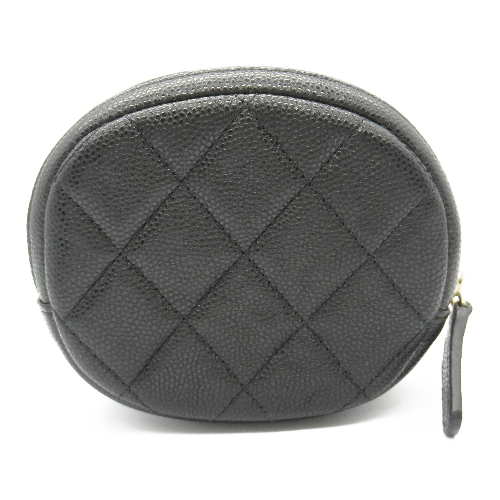 Chanel Matelasse Coin Case Leather Black