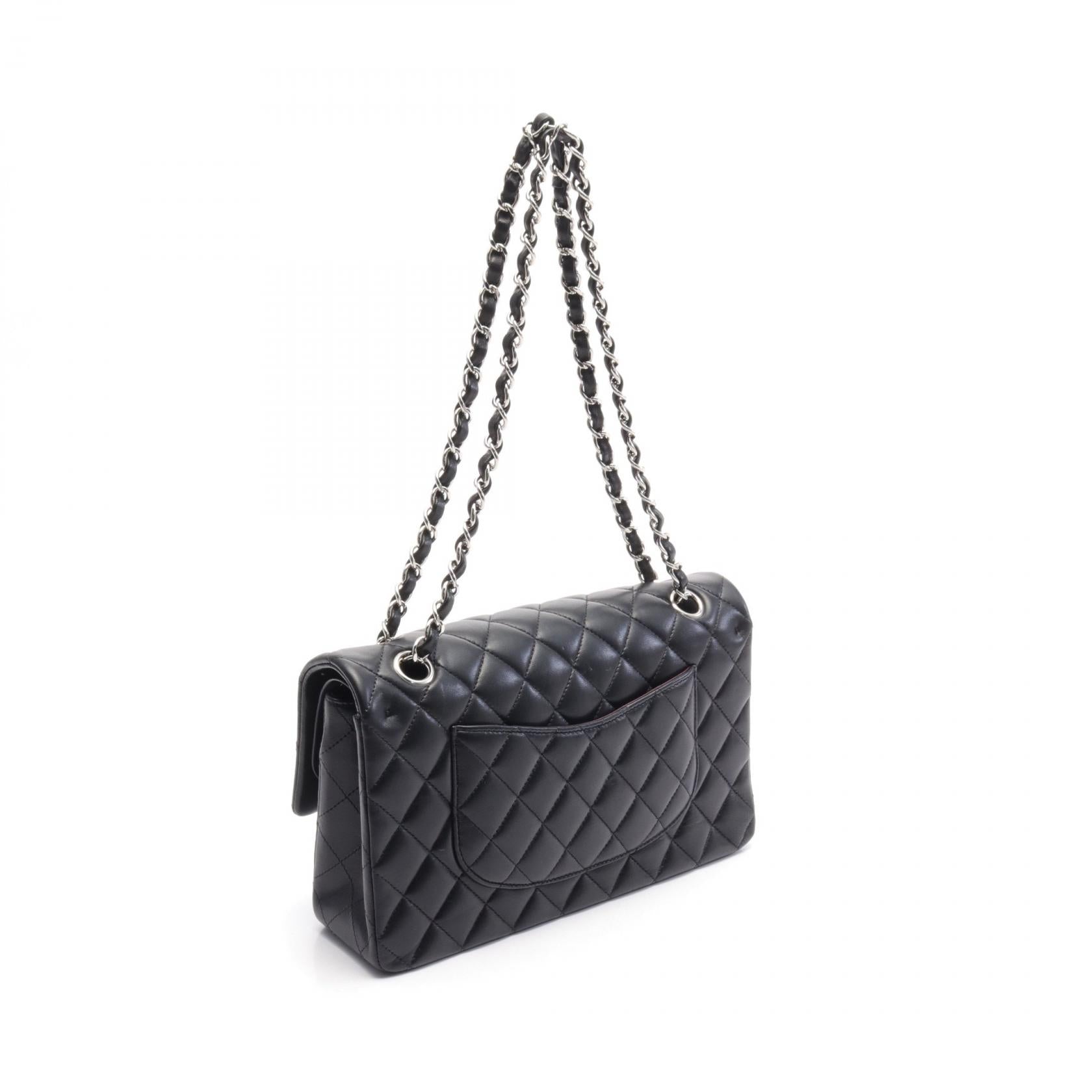 Chanel Lambskin Matelasse W Flap Shoulder Bag