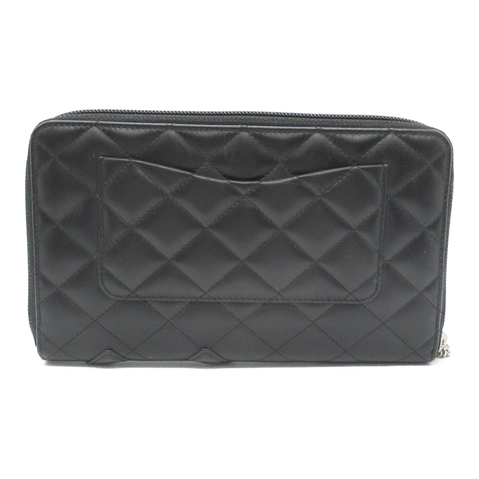 Chanel Cambon Leather Enamel Wallet Black