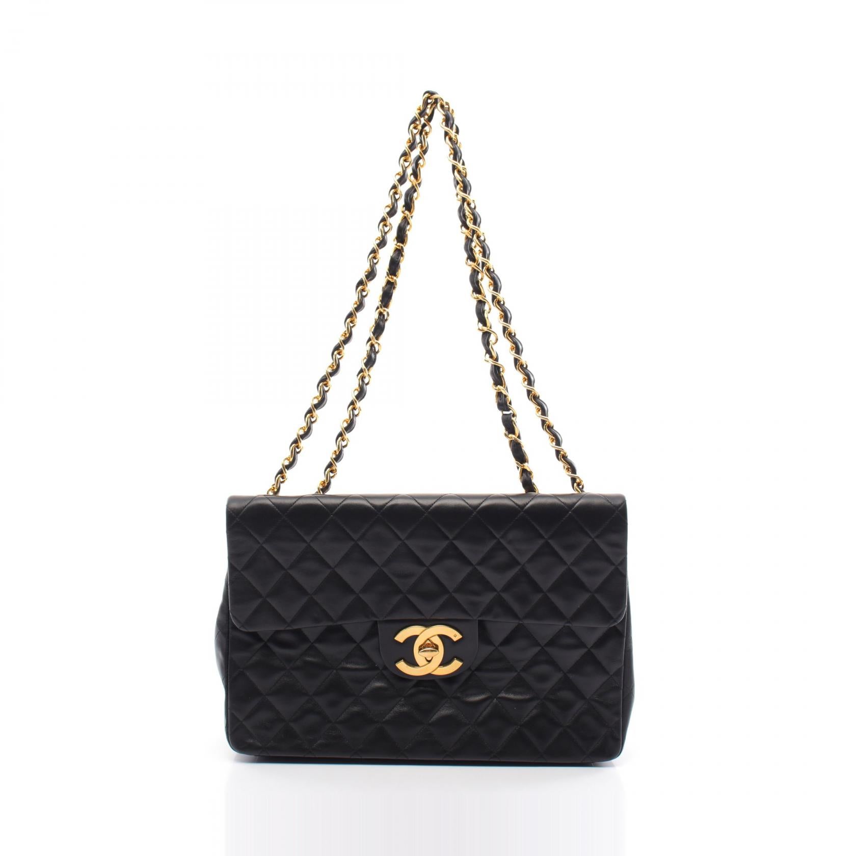 Chanel Lambskin Shoulder Bag Black A01094