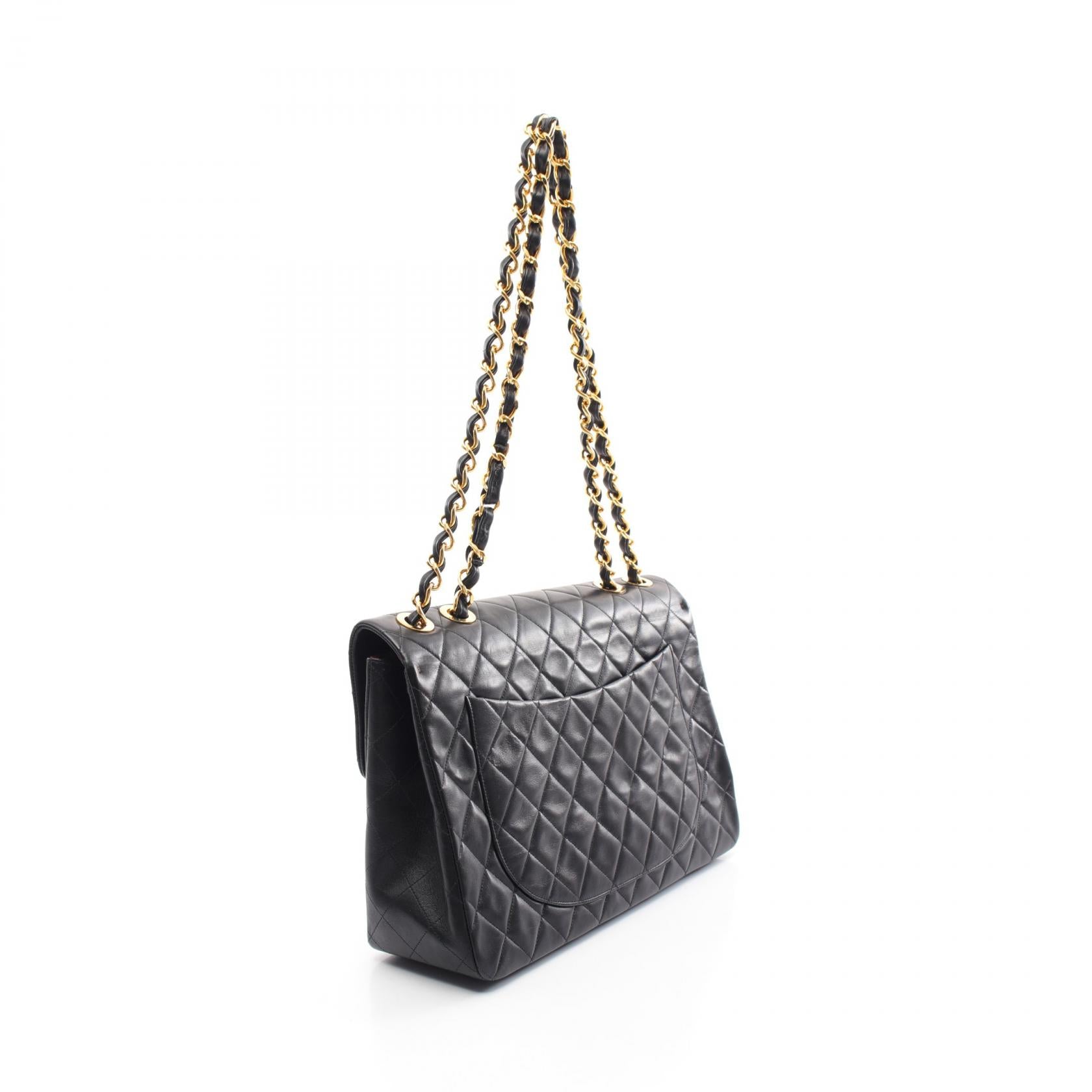 Chanel Lambskin Shoulder Bag Black A01094