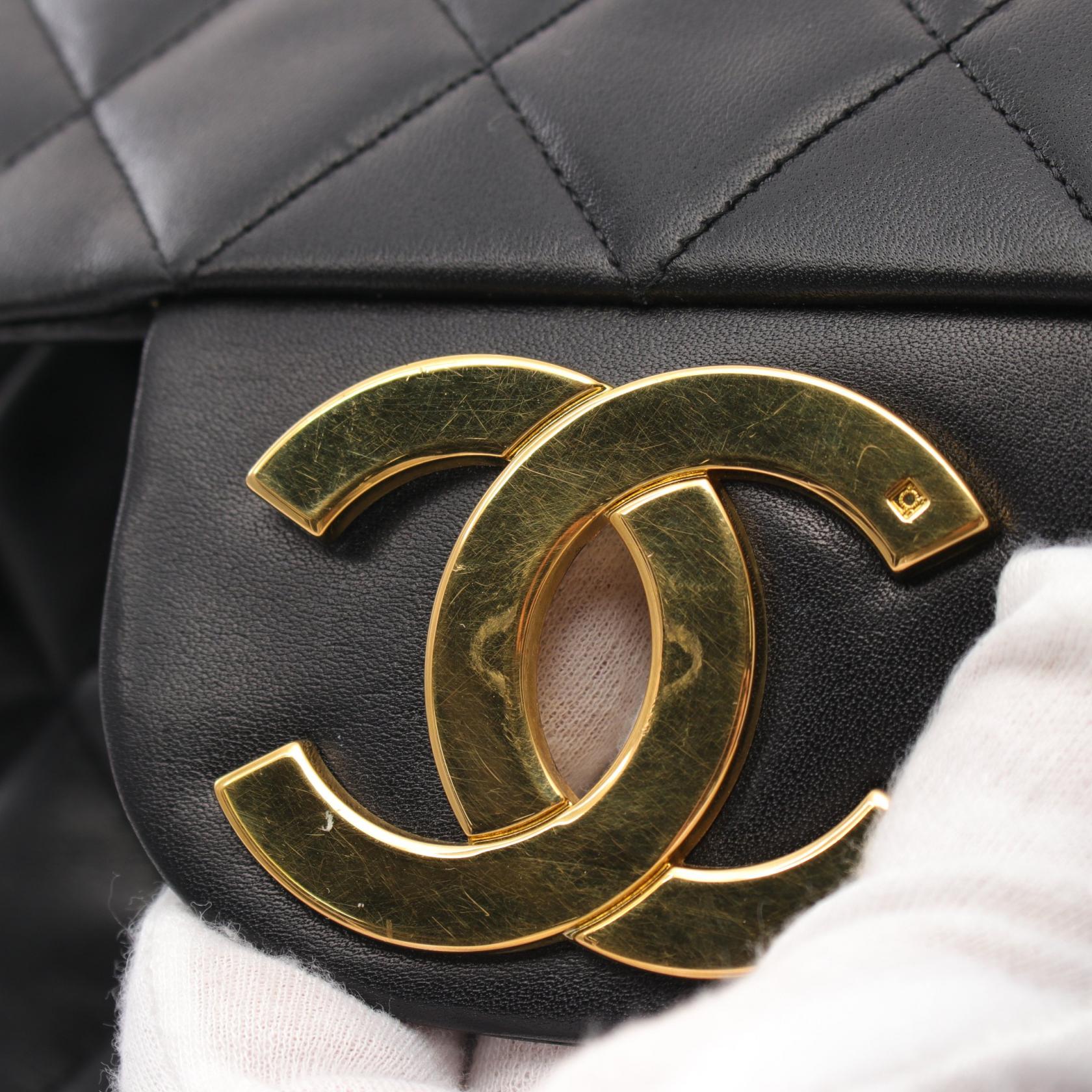 Chanel Lambskin Shoulder Bag Black A01094