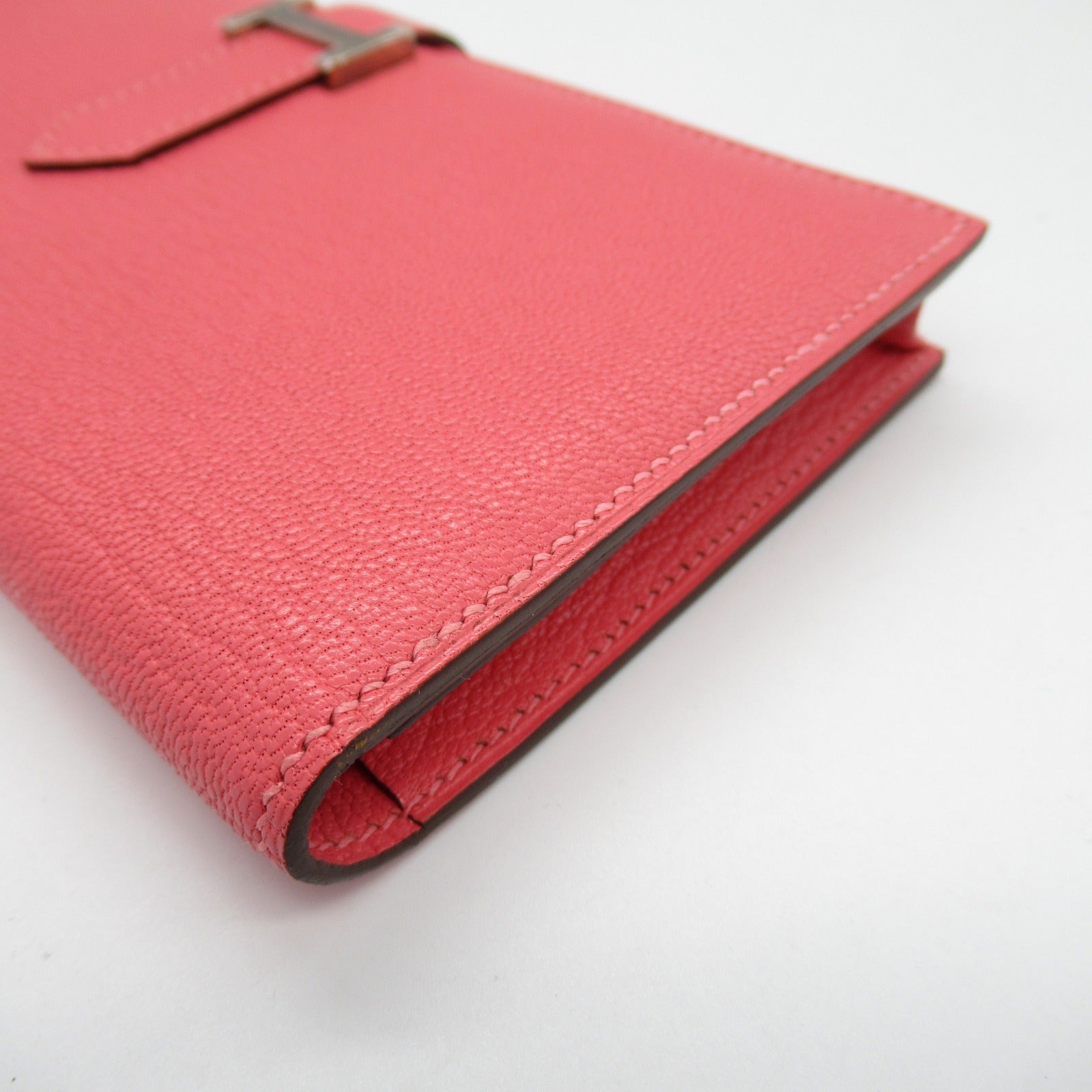 Hermes Chevre Leather Bearn Souffle Long Wallet Pink