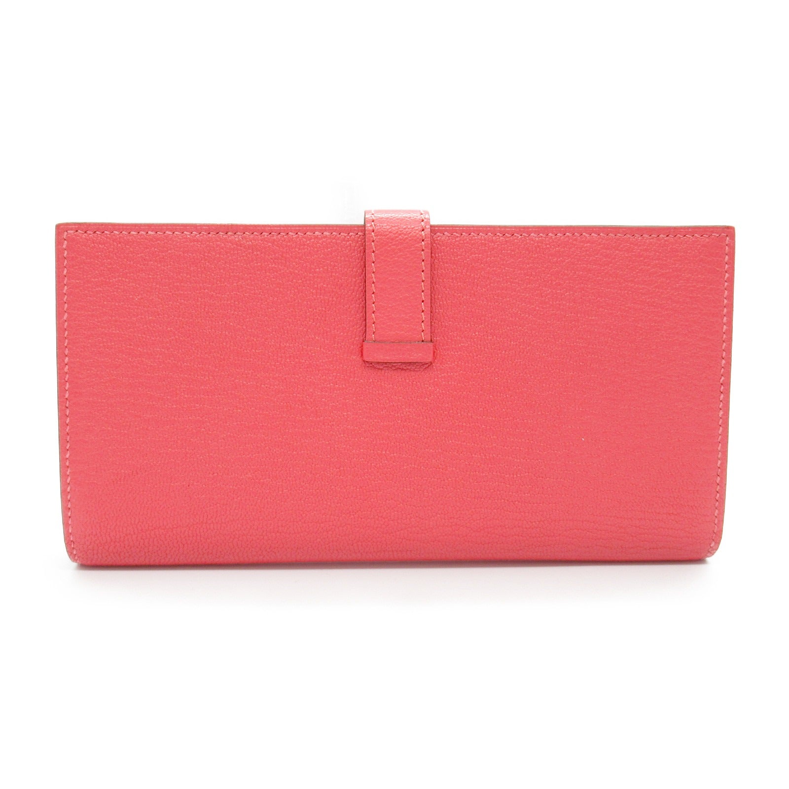 Hermes Chevre Leather Bearn Souffle Long Wallet Pink