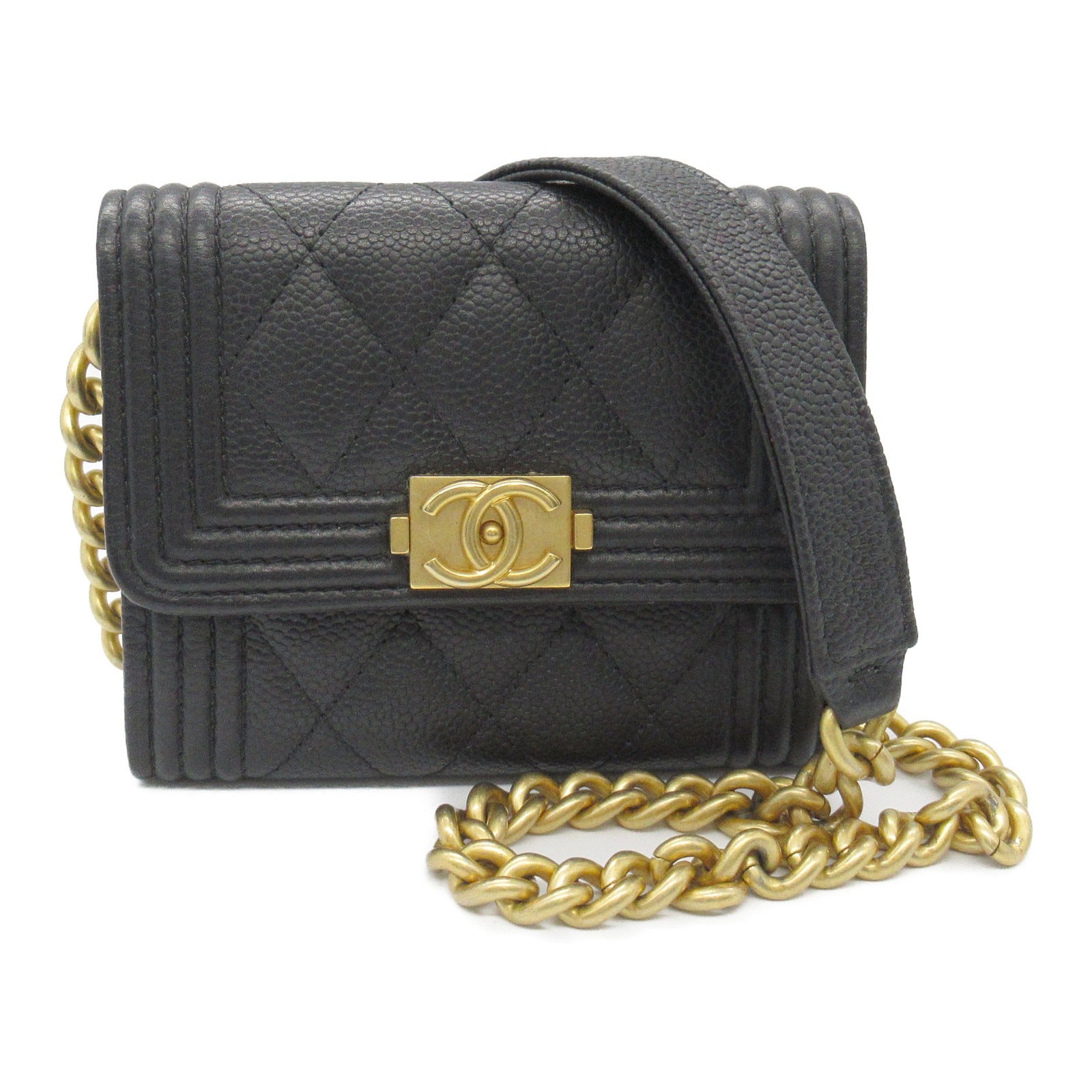 Chanel Boy Chain Compact Wallet Shoulder Bag