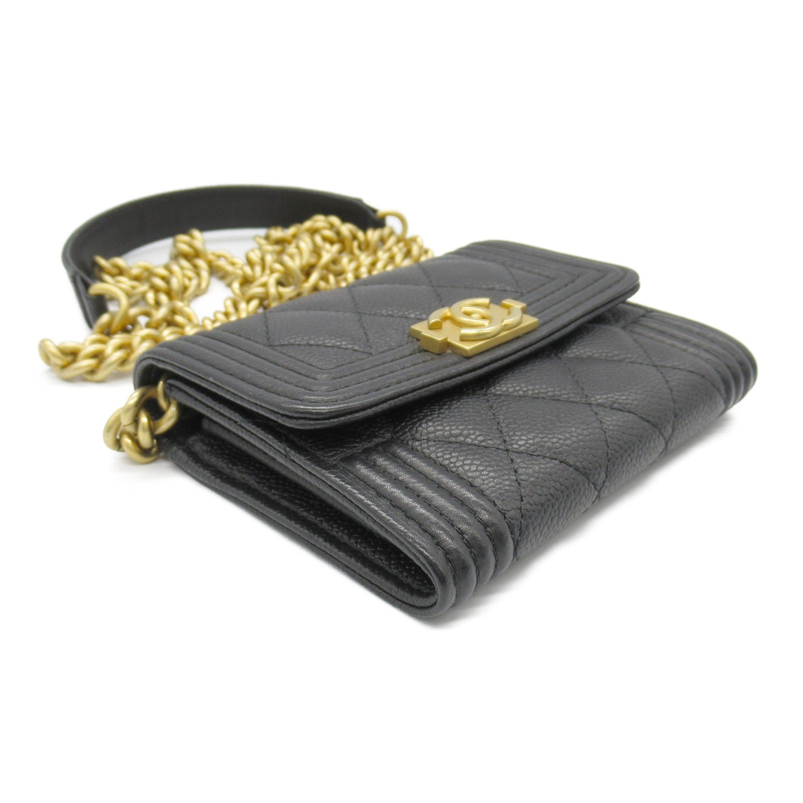 Chanel Boy Chain Compact Wallet Shoulder Bag