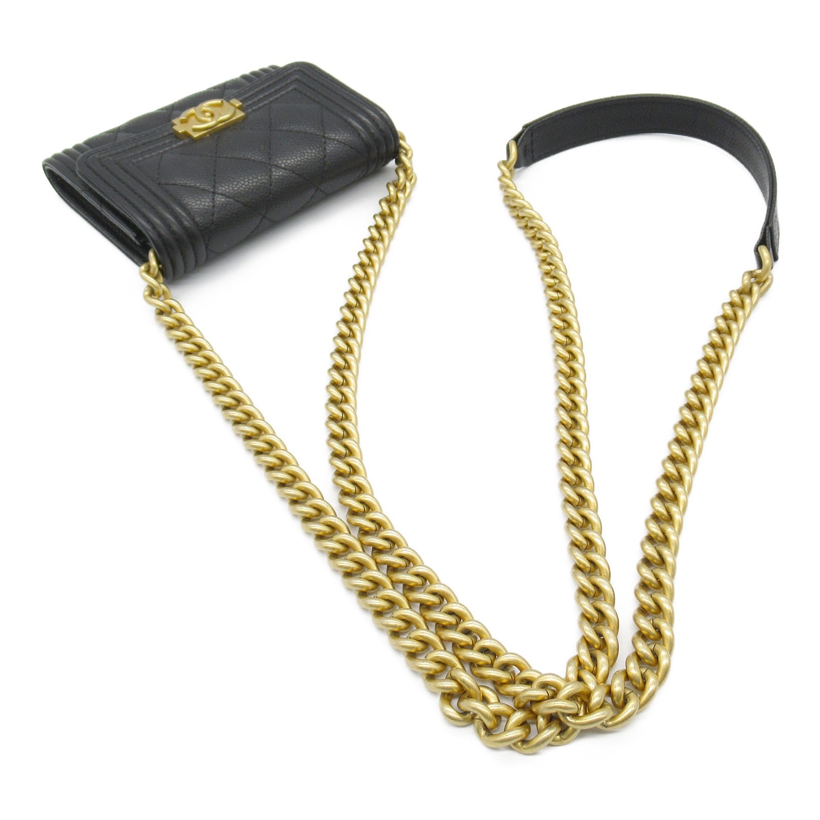 Chanel Boy Chain Compact Wallet Shoulder Bag