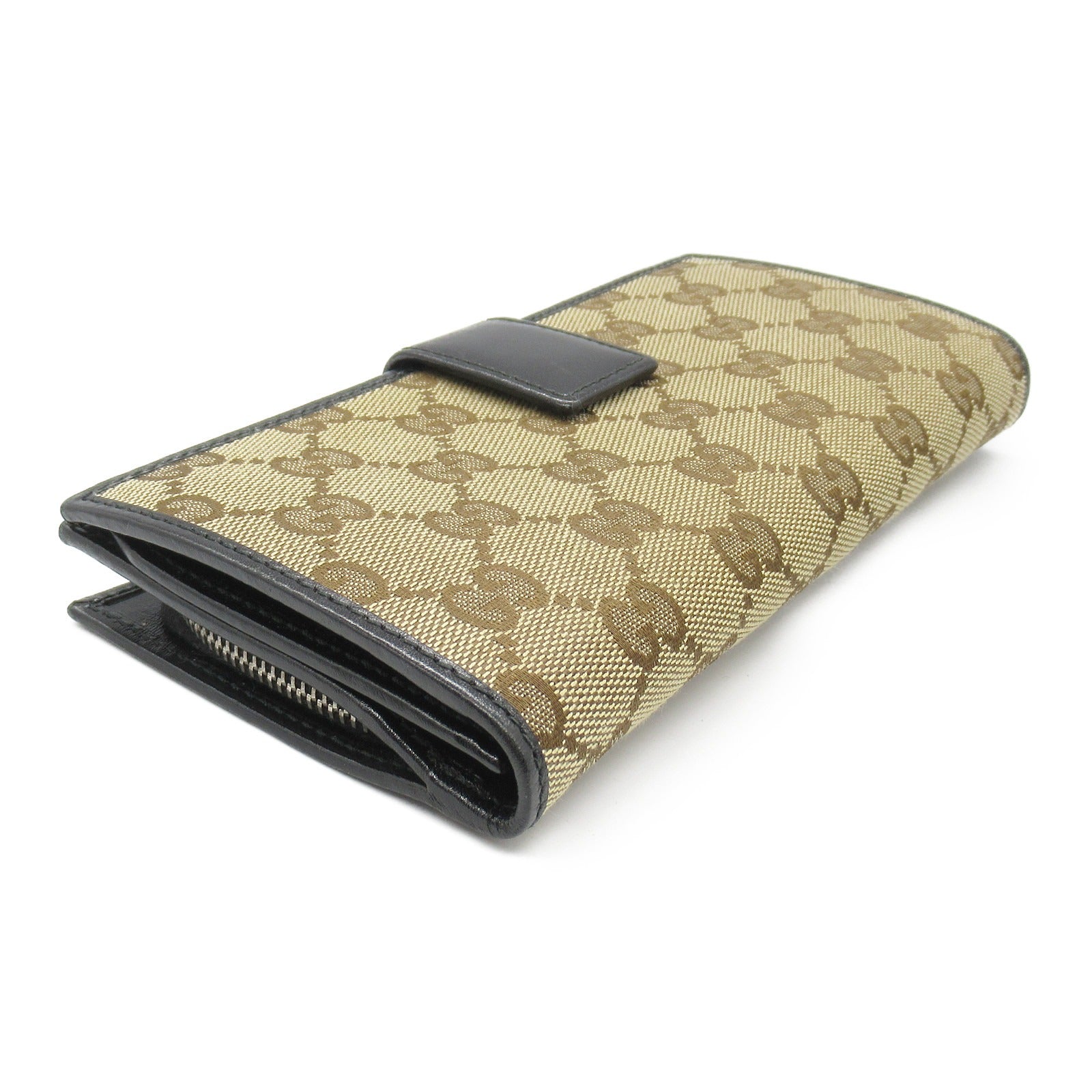 Gucci GG Canvas Leather Long Wallet 233024