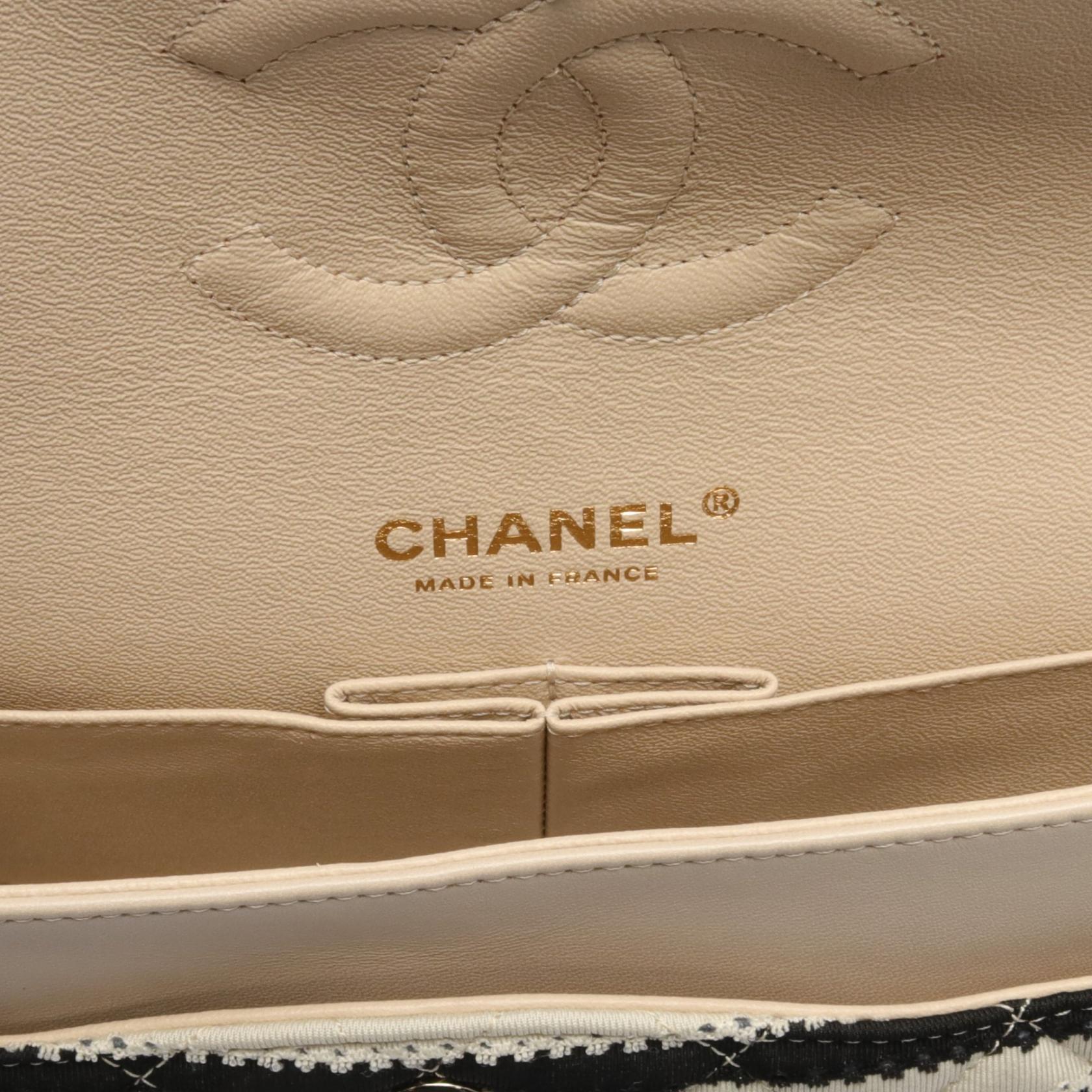 Chanel Matelasse W Flap Shoulder Bag Leather Cotton