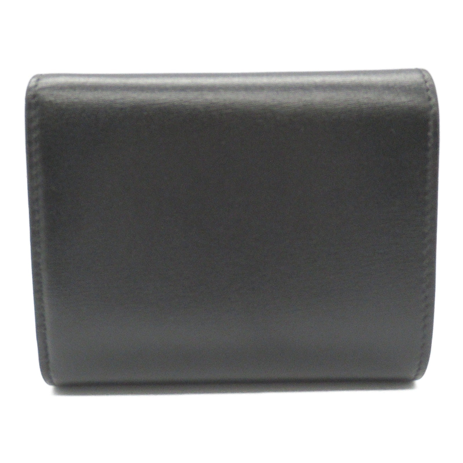 Celine Leather Triomphe Trifold Wallet Black