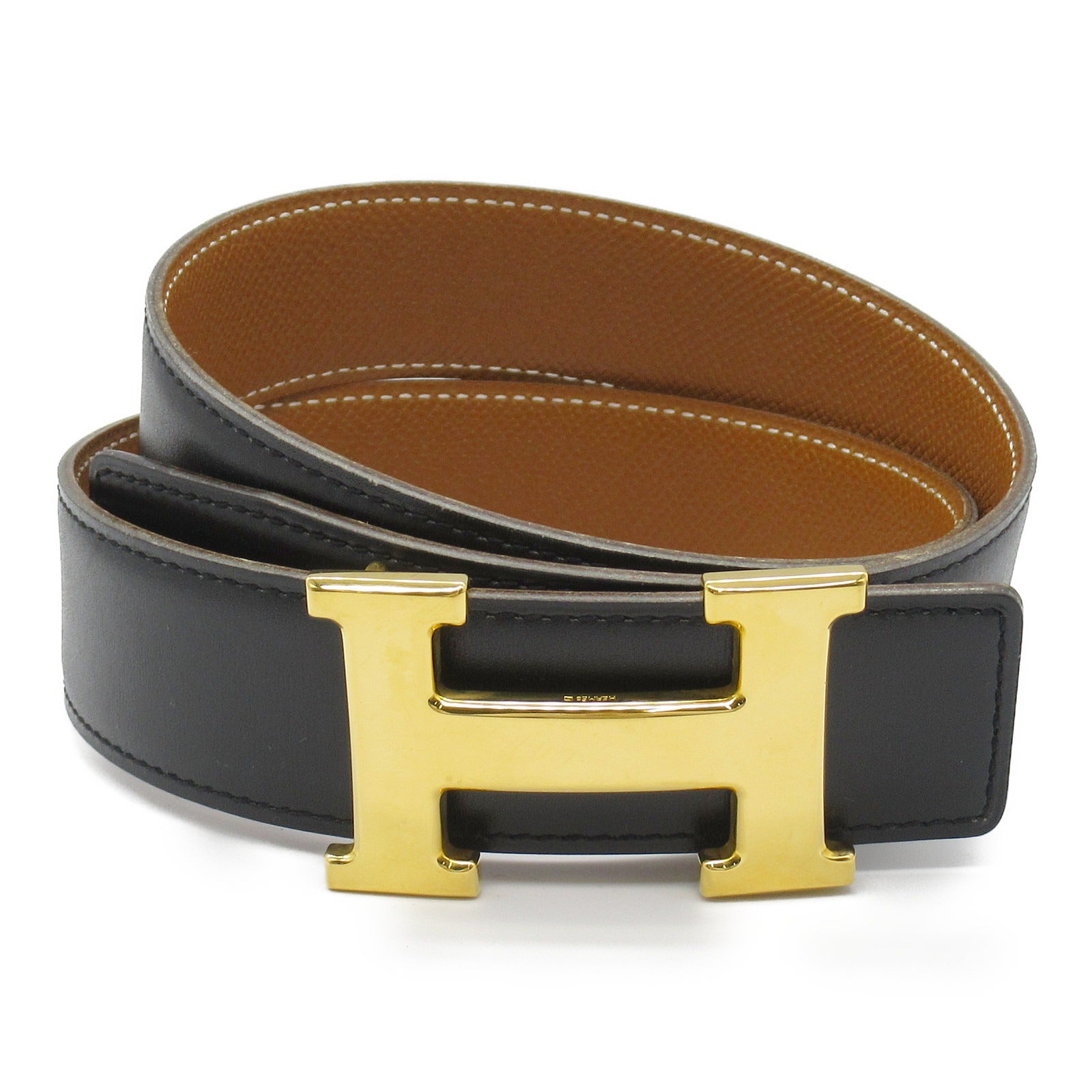 Hermes Constance Leather Belt Black