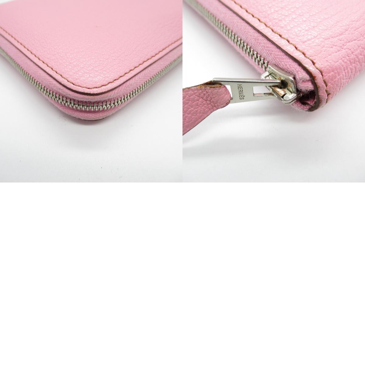 Hermes Chevre Leather Azap Long Wallet Pink