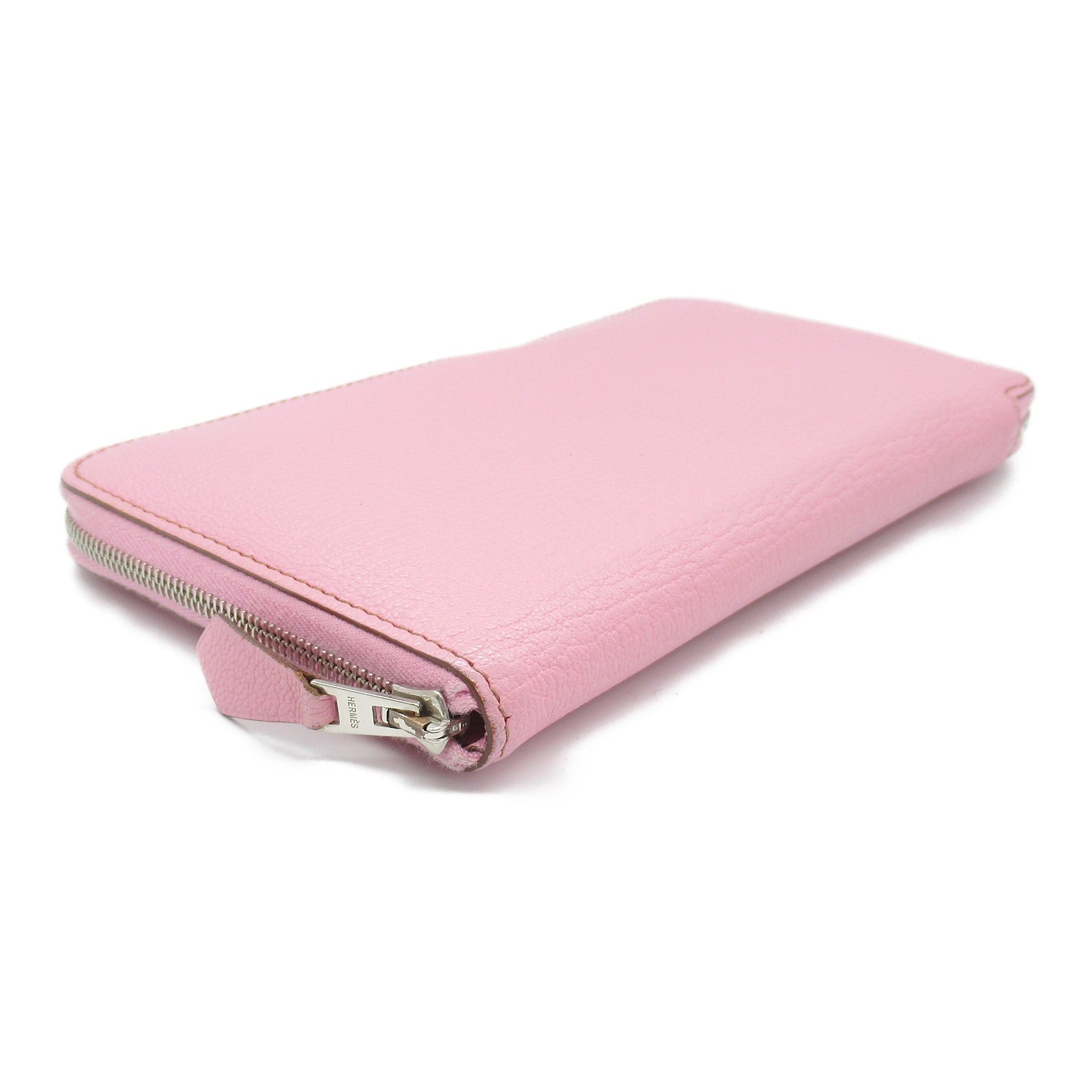 Hermes Chevre Leather Azap Long Wallet Pink