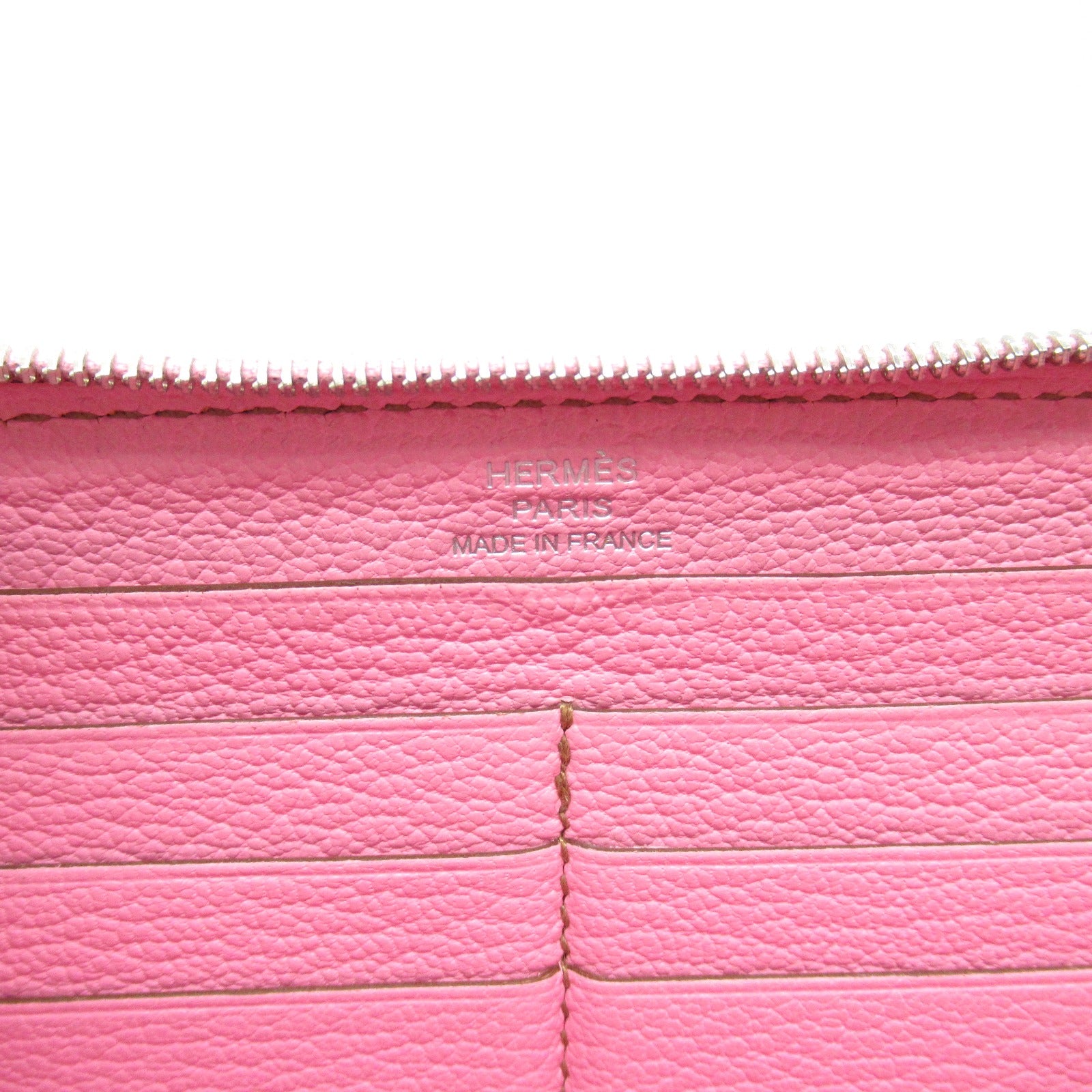 Hermes Chevre Leather Azap Long Wallet Pink