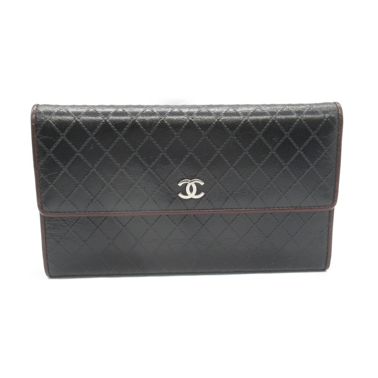 Chanel Leather Bicolor Tri-fold Wallet