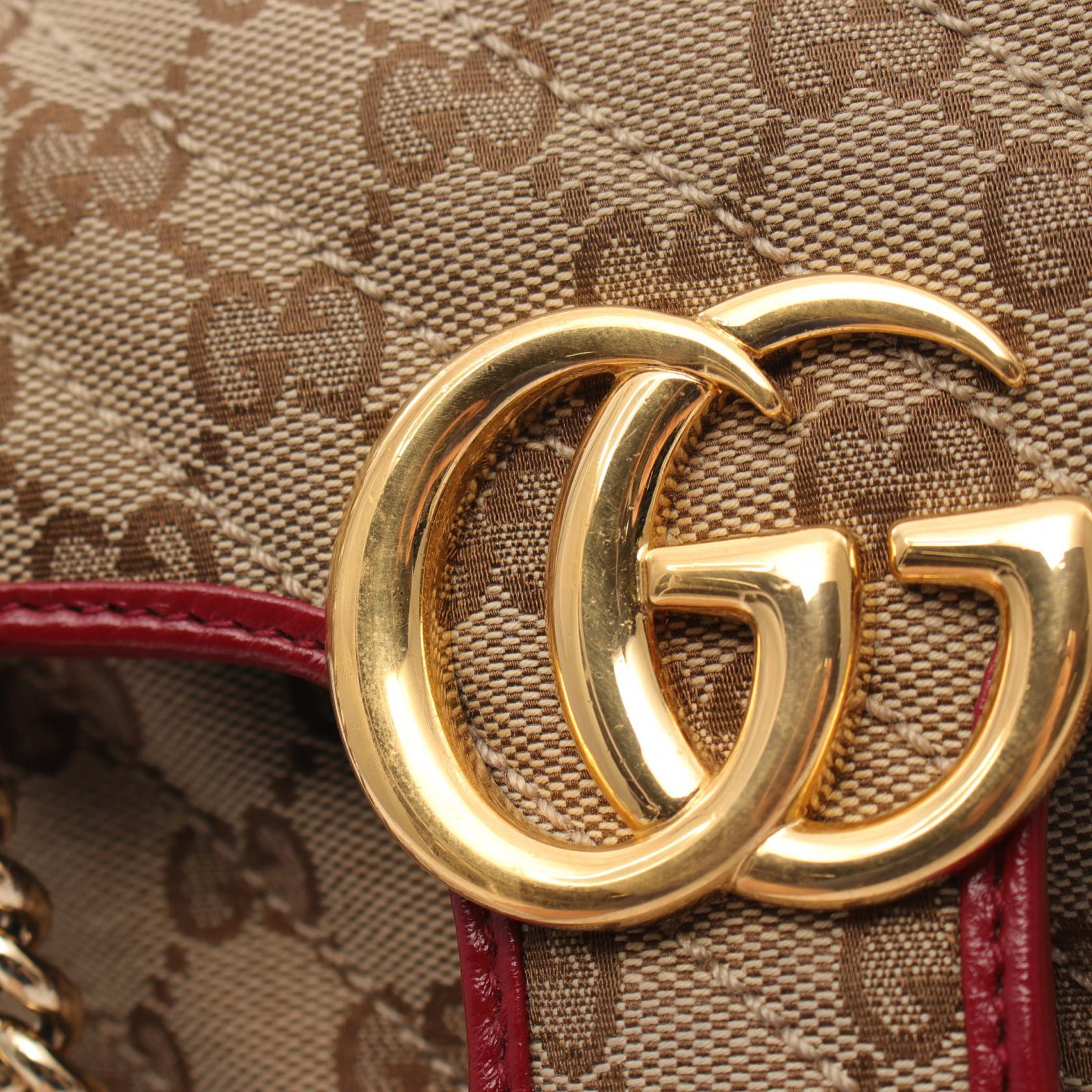 Gucci GG Marmont Canvas Leather Shoulder Bag