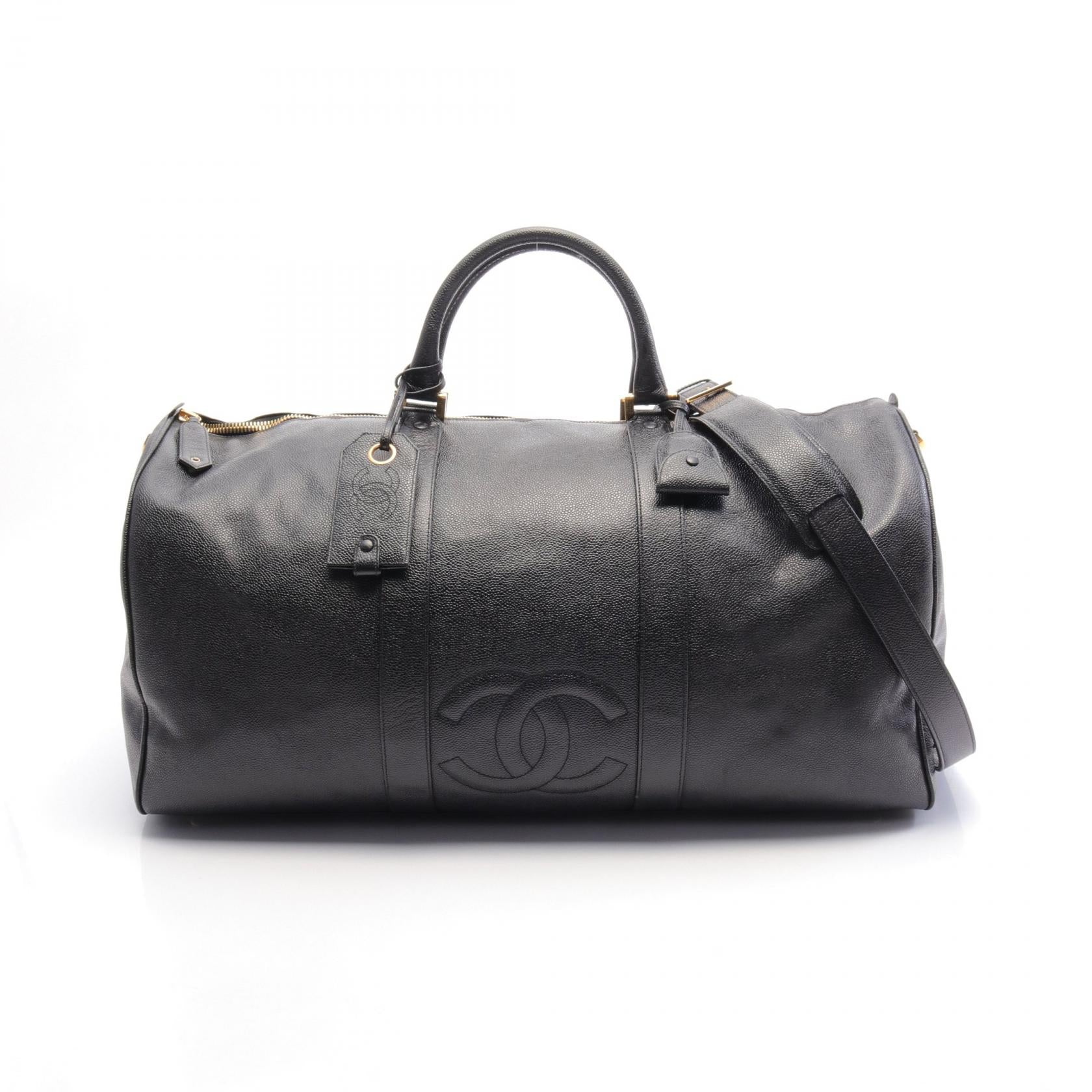 Chanel Leather Grained Calfskin Boston Bag