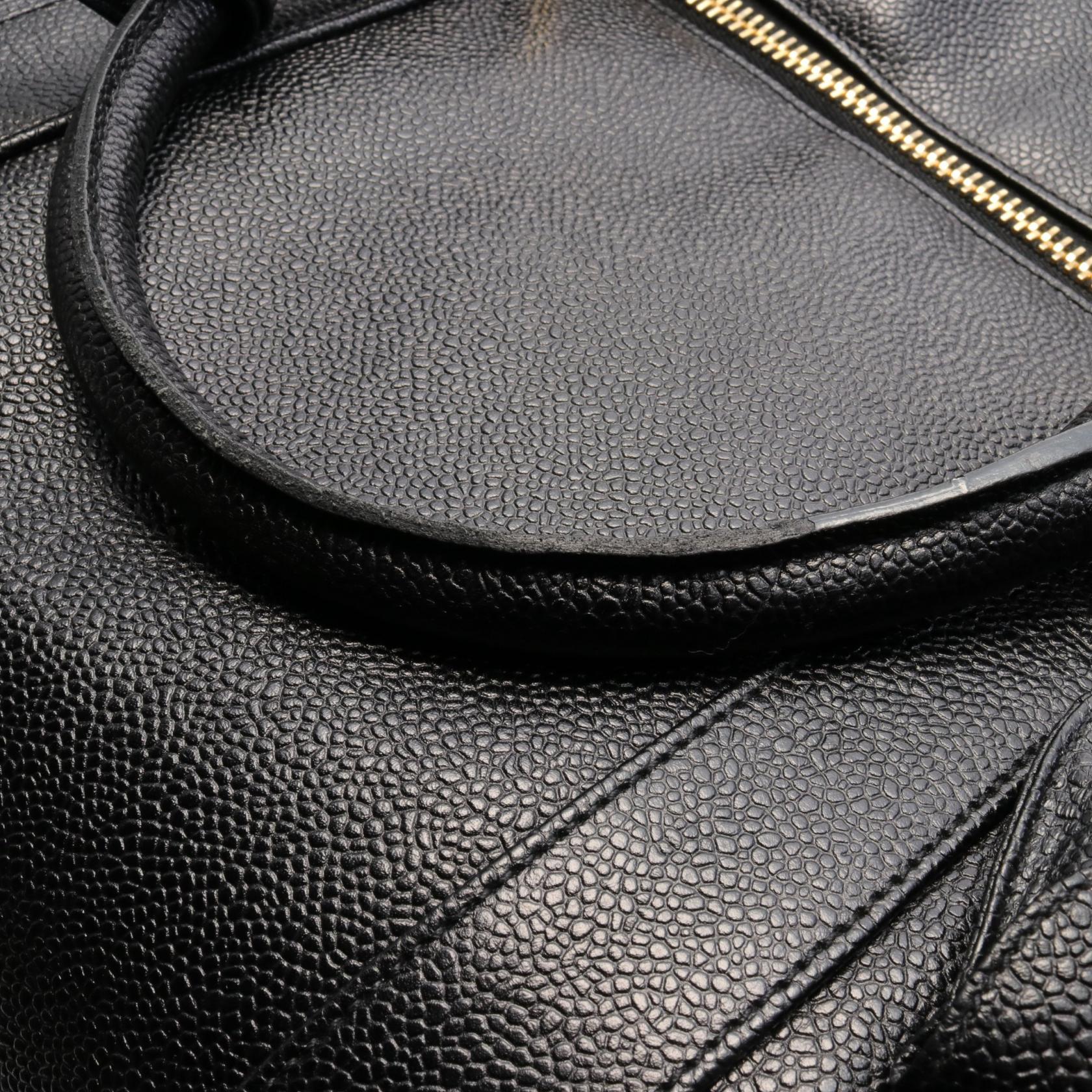 Chanel Leather Grained Calfskin Boston Bag