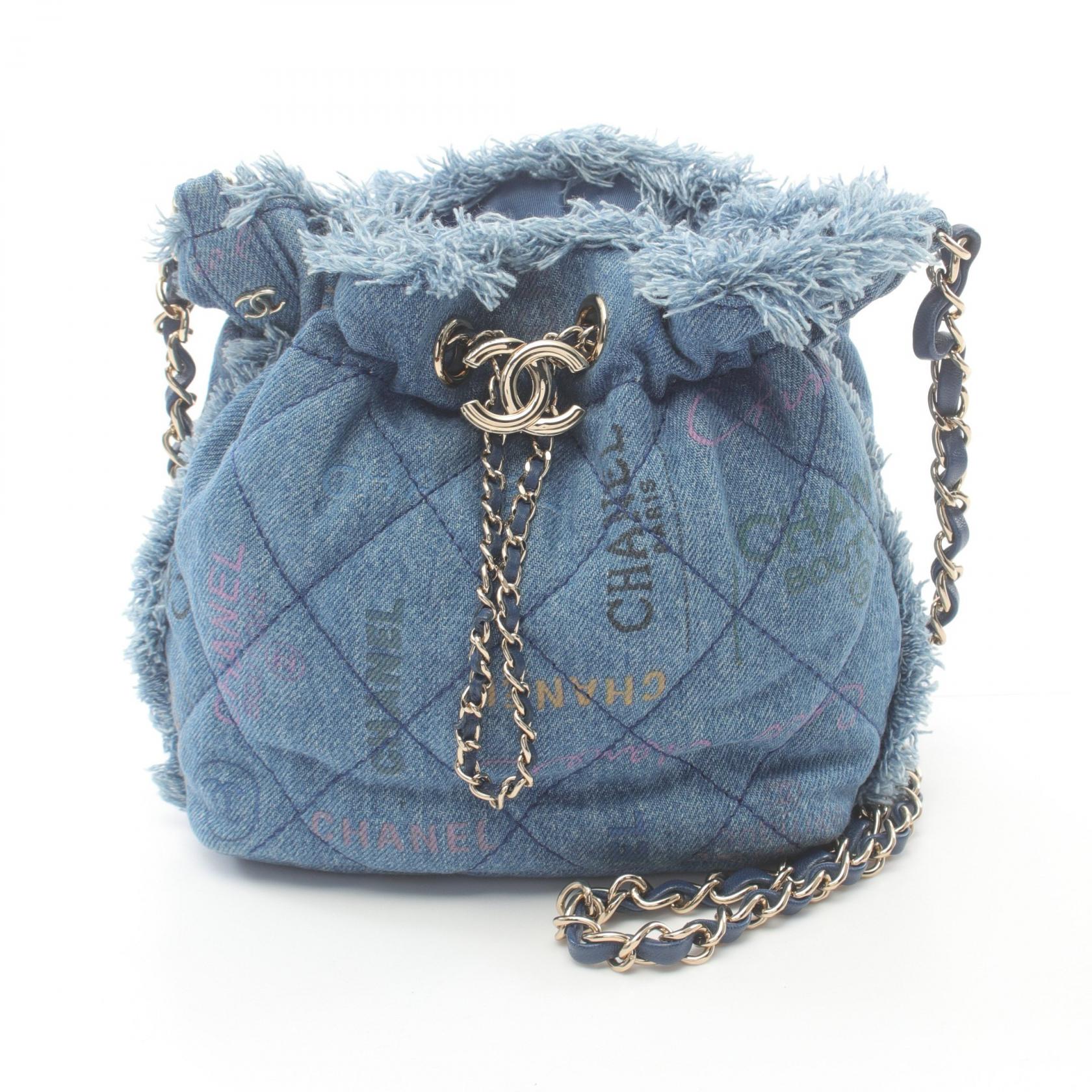 Chanel Denim Matelasse Small Bucket Bag AS3091