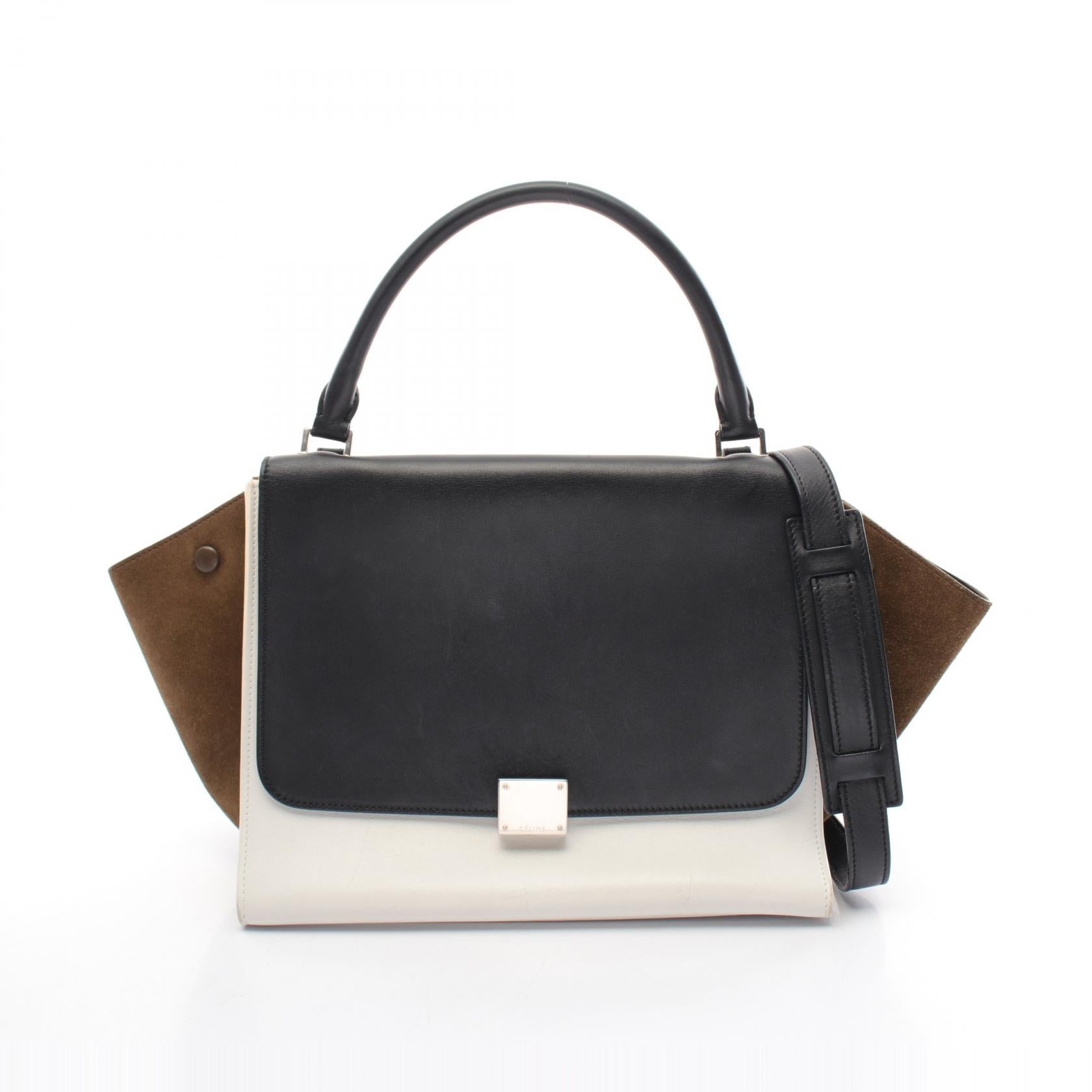 Celine Trapeze Medium Leather Suede Handbag