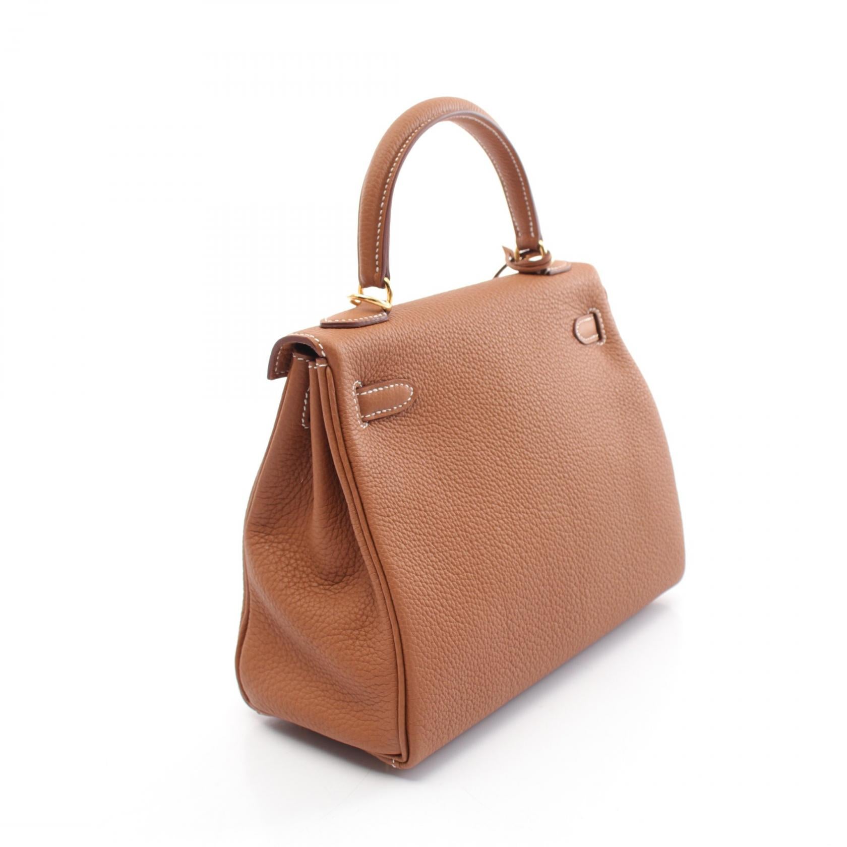 Hermes Kelly 25 Gold Handbag Brown