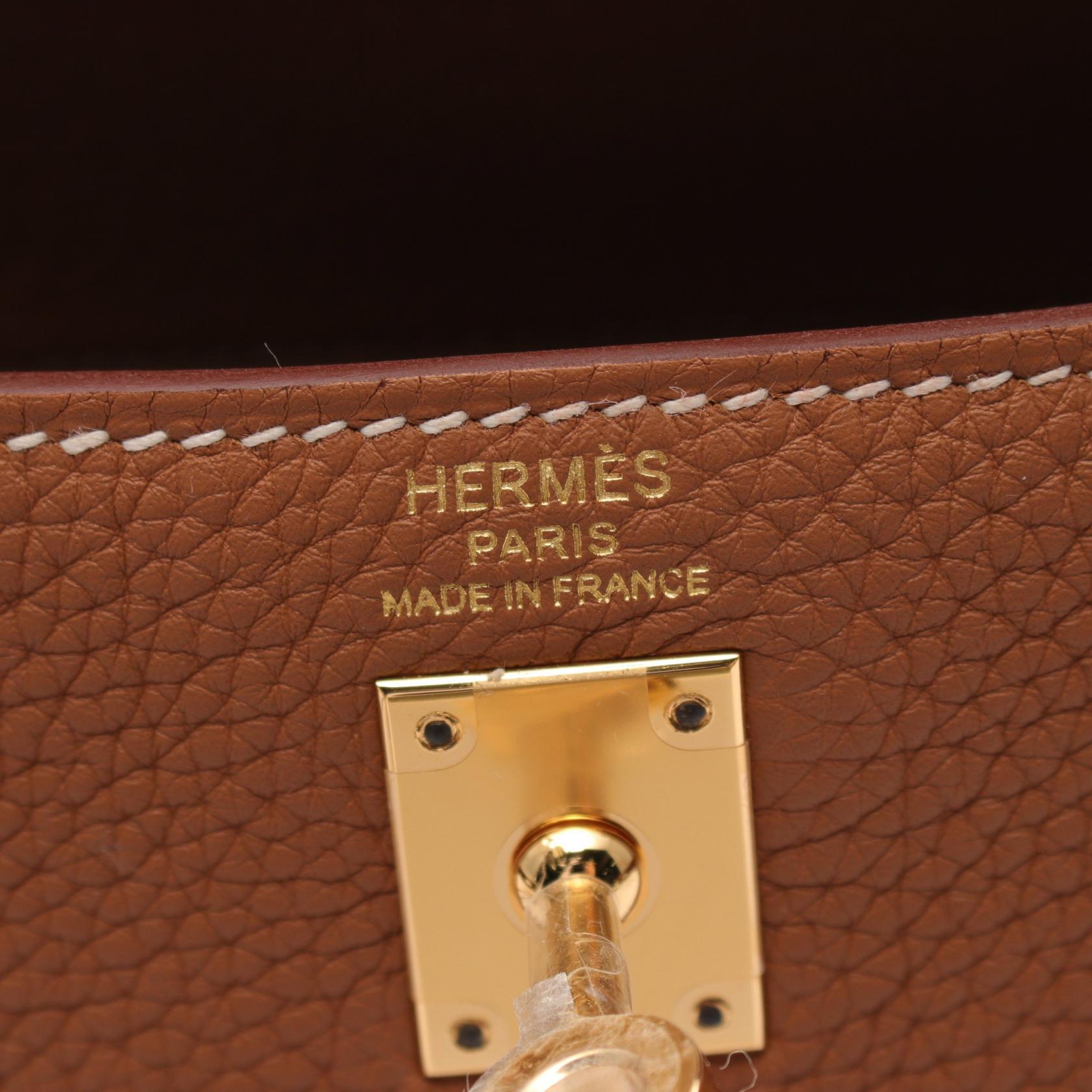 Hermes Kelly 25 Gold Handbag Brown