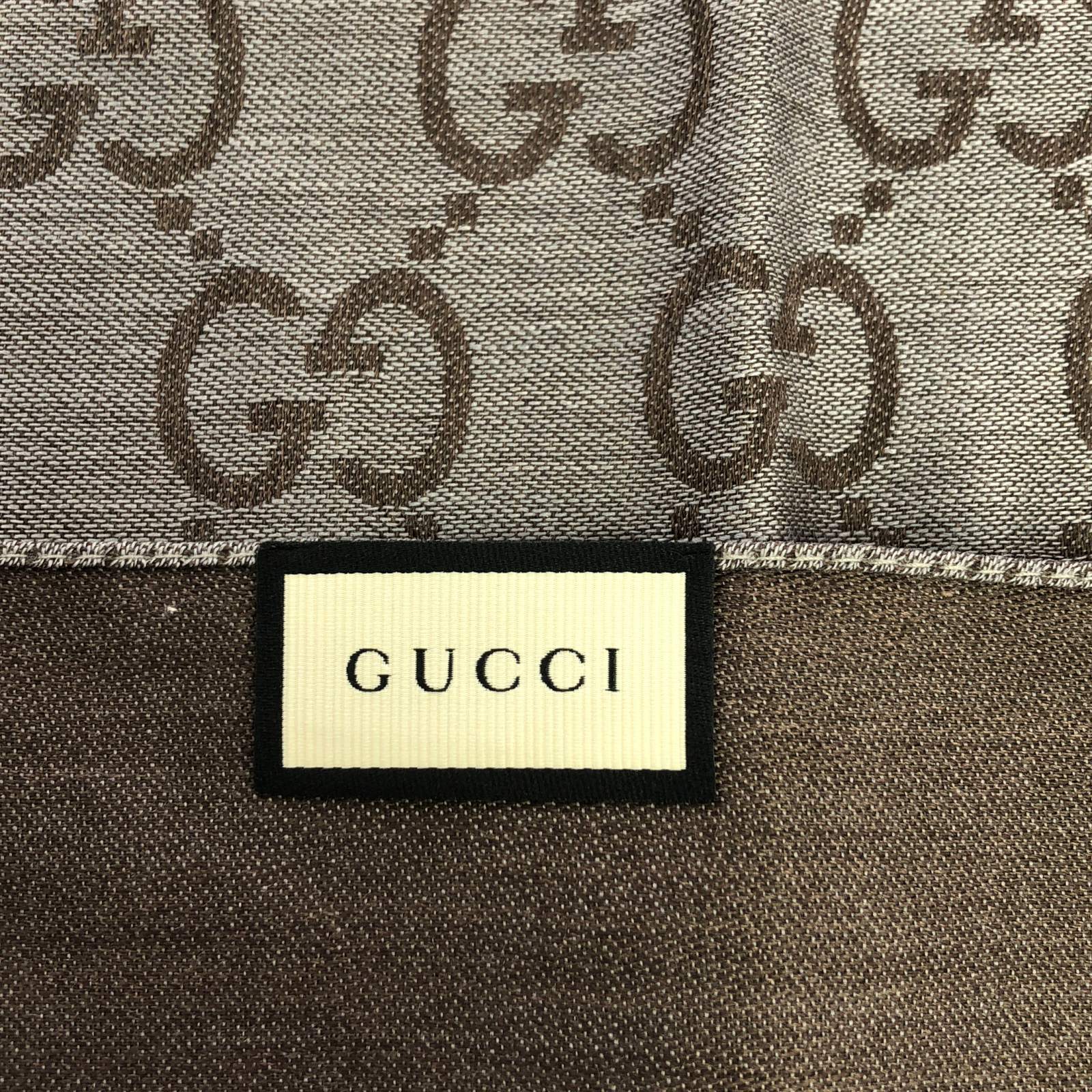 Gucci Wool Stole Scarf Brown