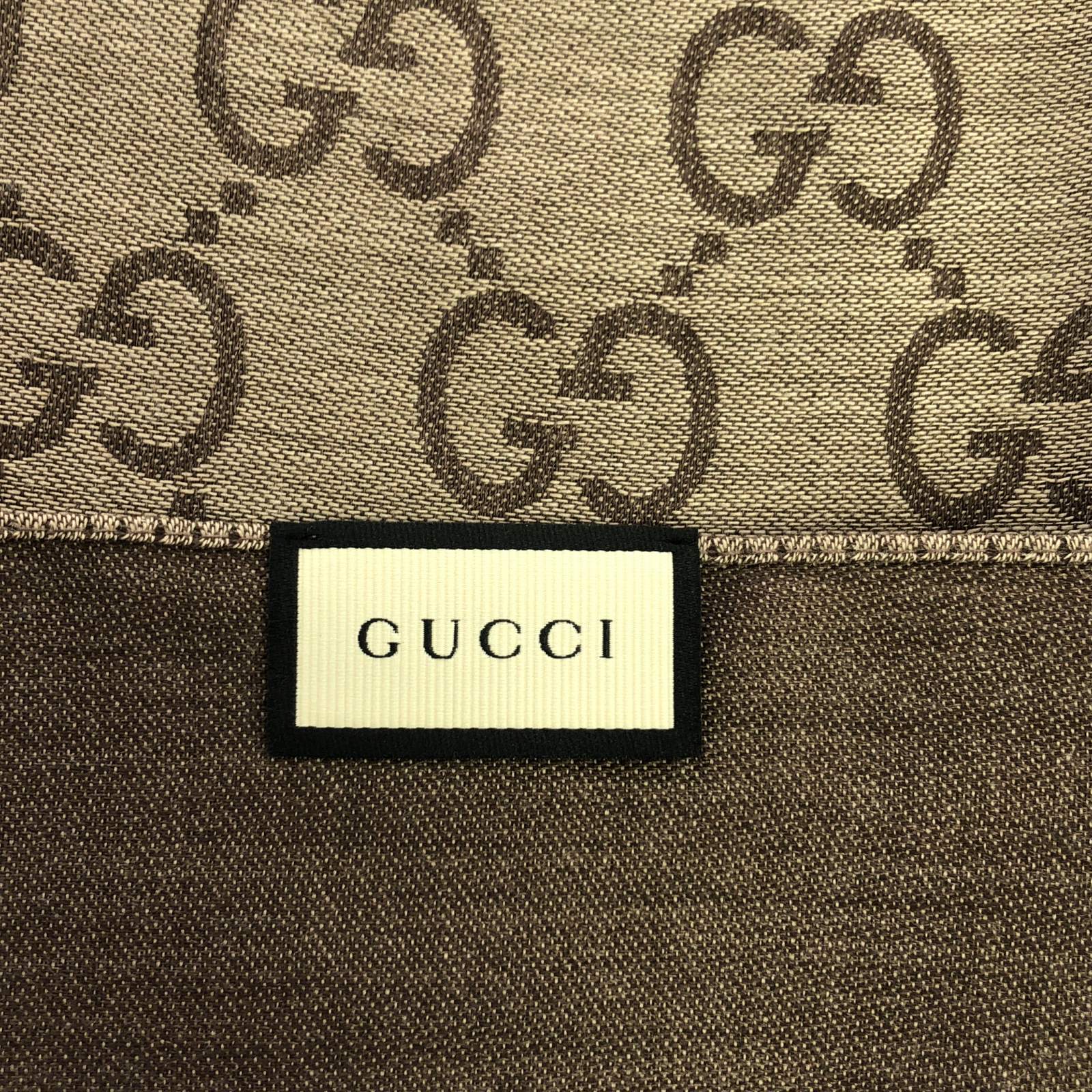 Gucci Wool Stole Scarf Brown