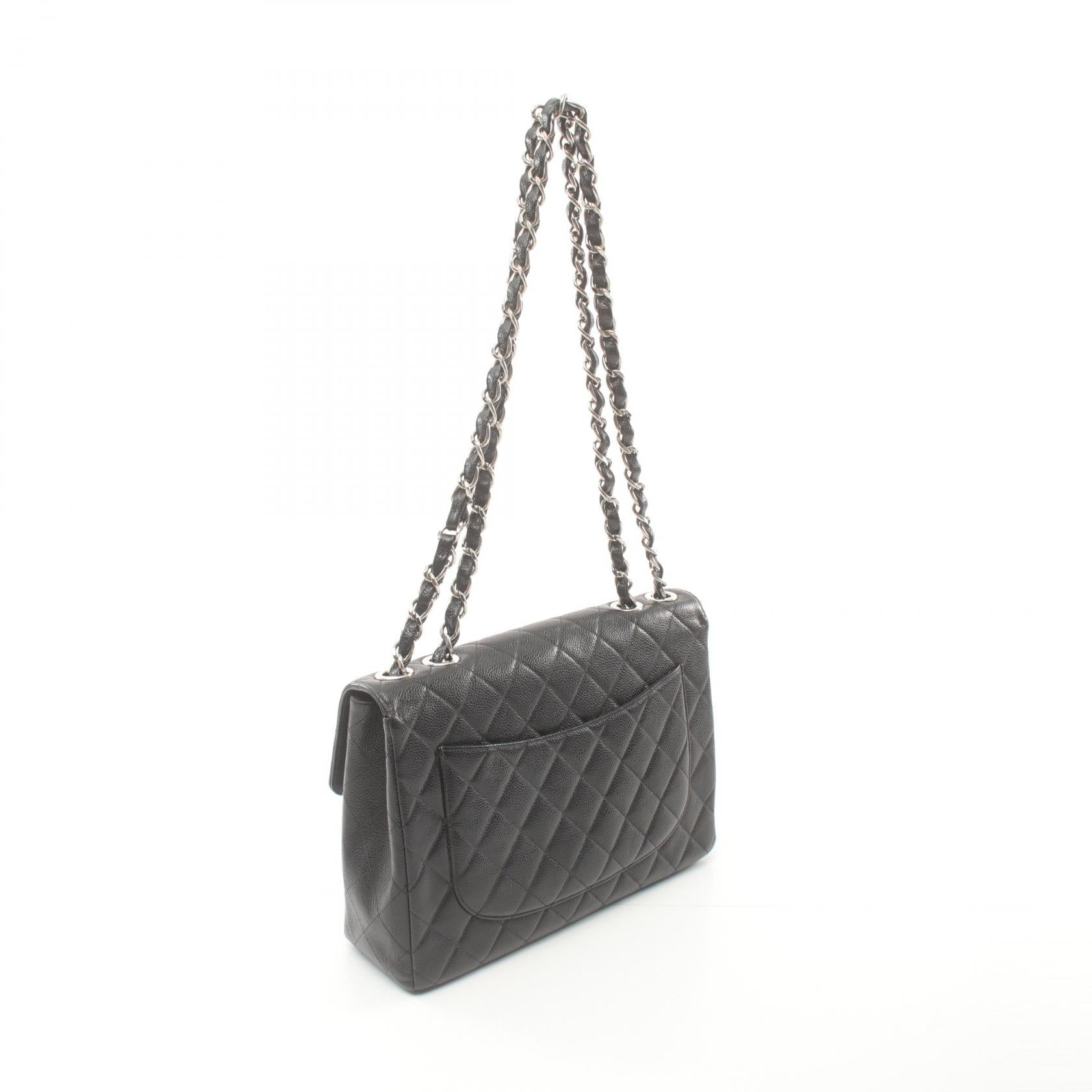 Chanel Leather Grained Calfskin Large Flap Bag