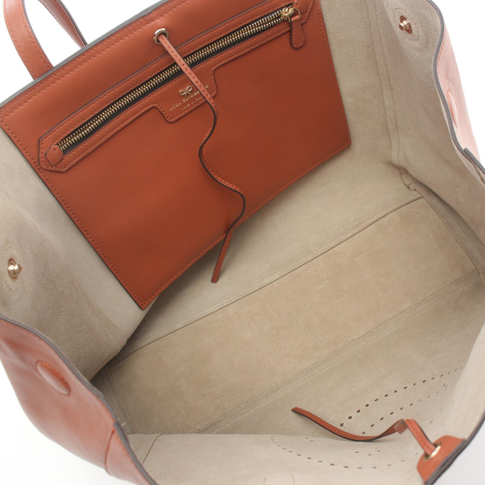 Anya Hindmarch Leather Tote Bag Brown