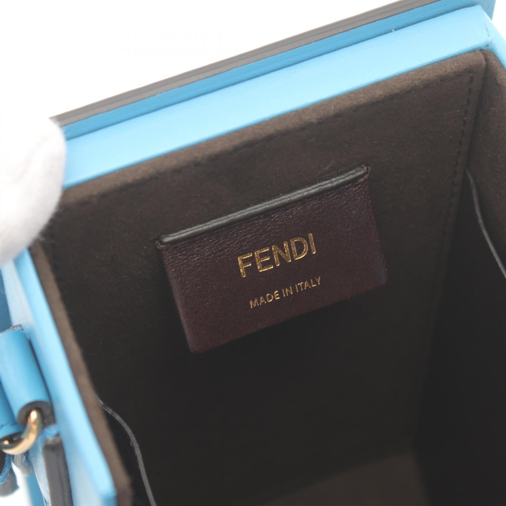 Fendi Leather Box Shoulder Bag 8BT339