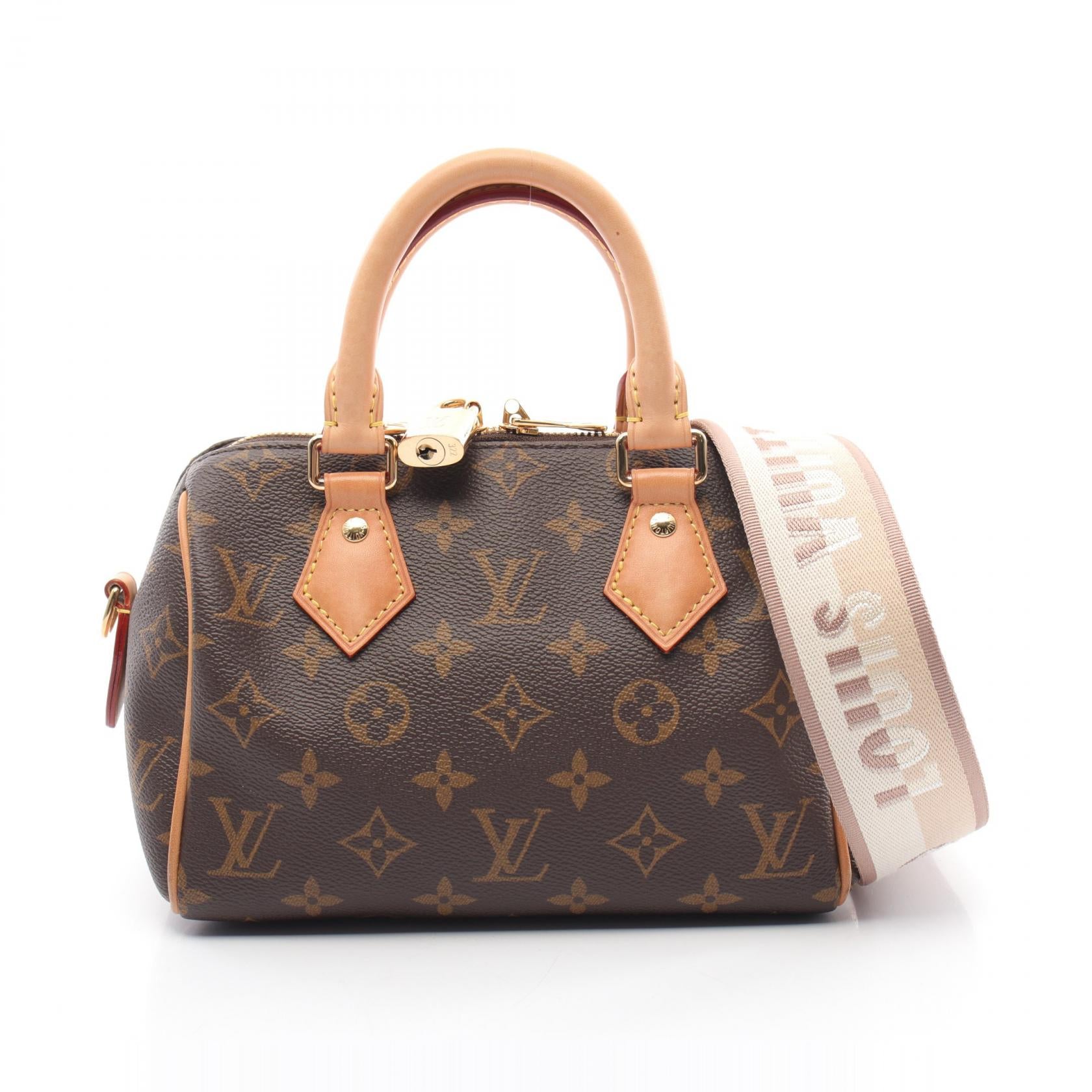 Louis Vuitton Speedy Bandouliere 20 Monogram Beige Handbag M46222