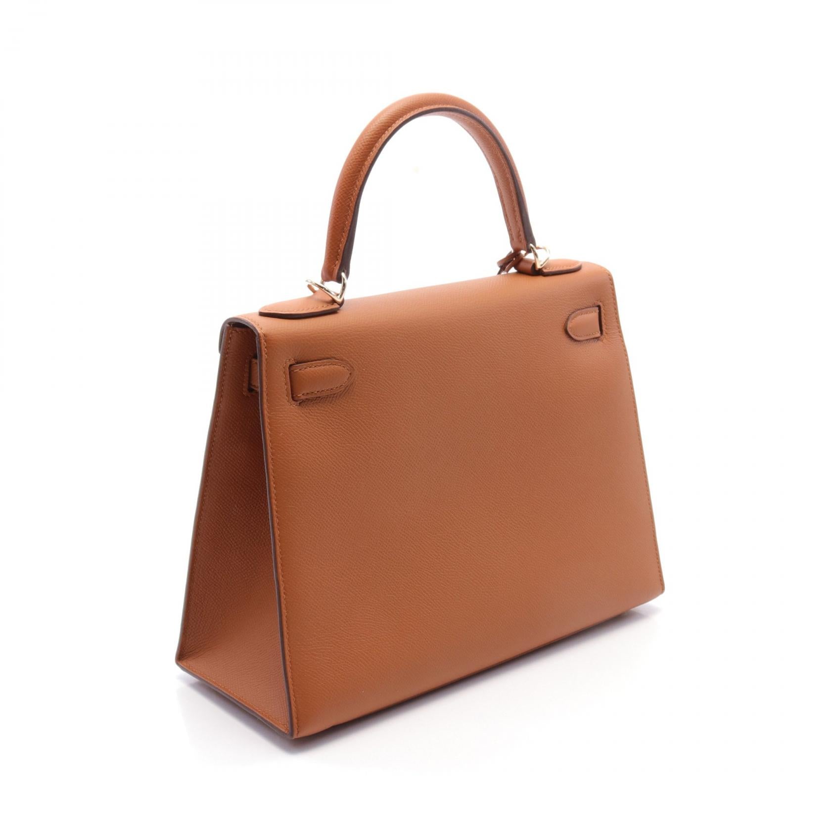 Hermes Kelly Letter 28 Handbag Brown/Blue