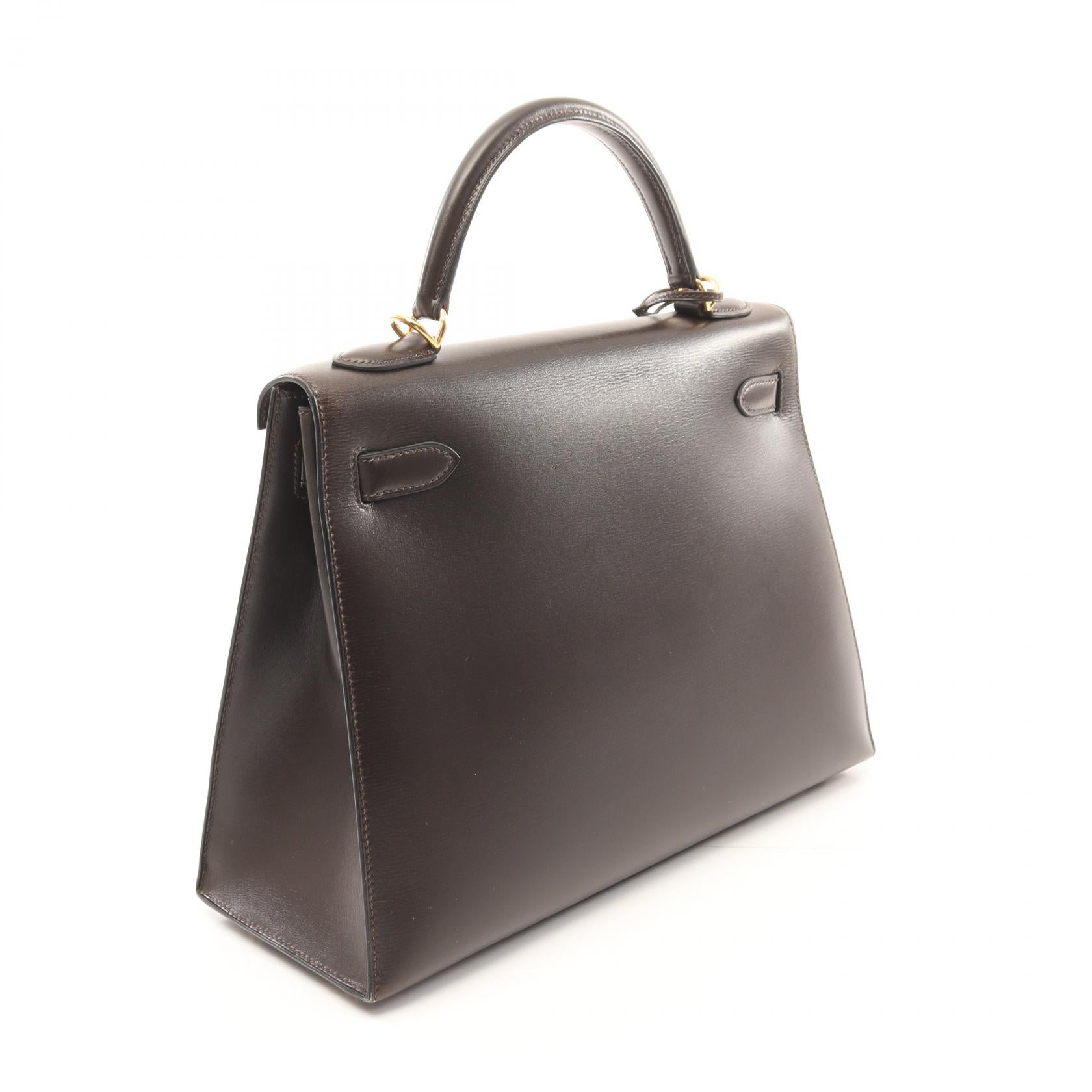 Hermes Kelly 32 Handbag Brown Leather