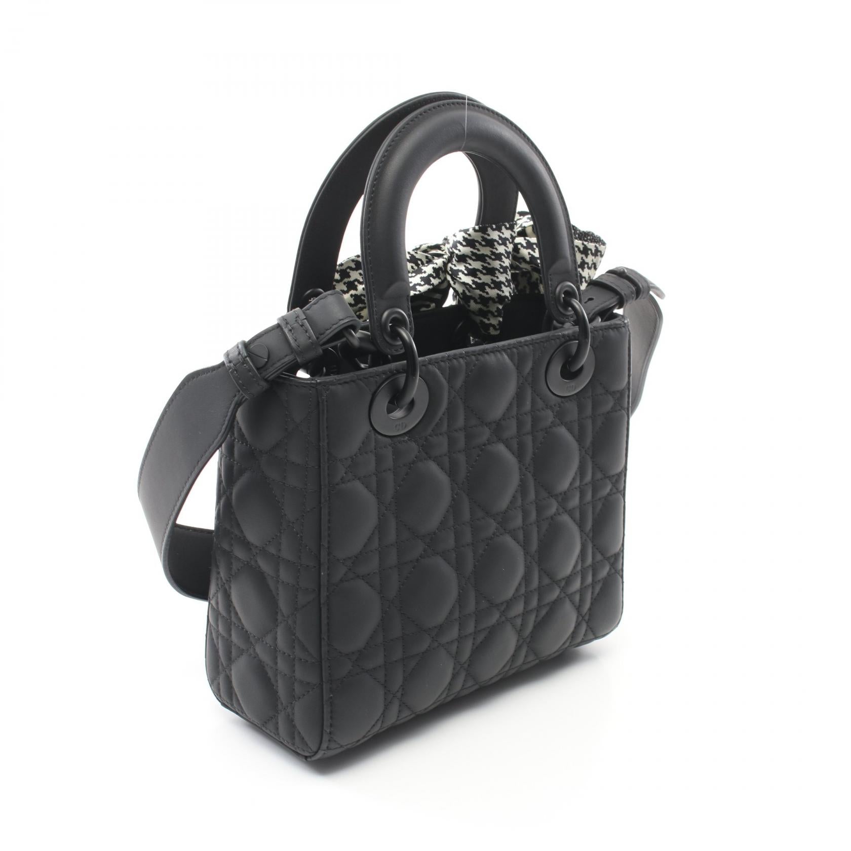 Dior Lady Dior Cannage Leather Handbag Black