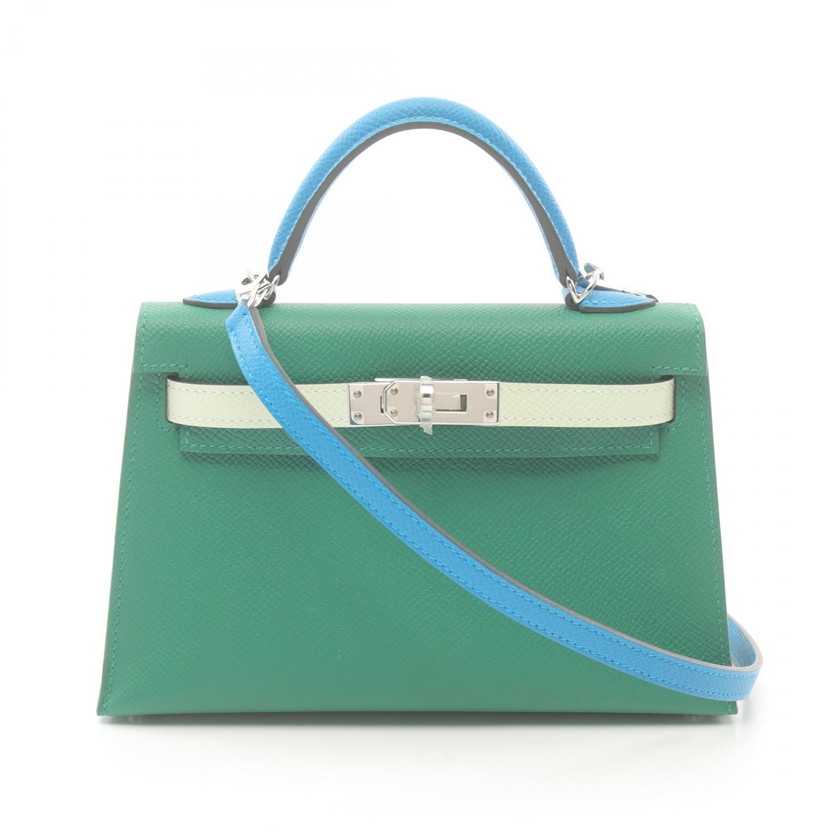 Hermes Kelly Mini 2 Handbag Green/Blue