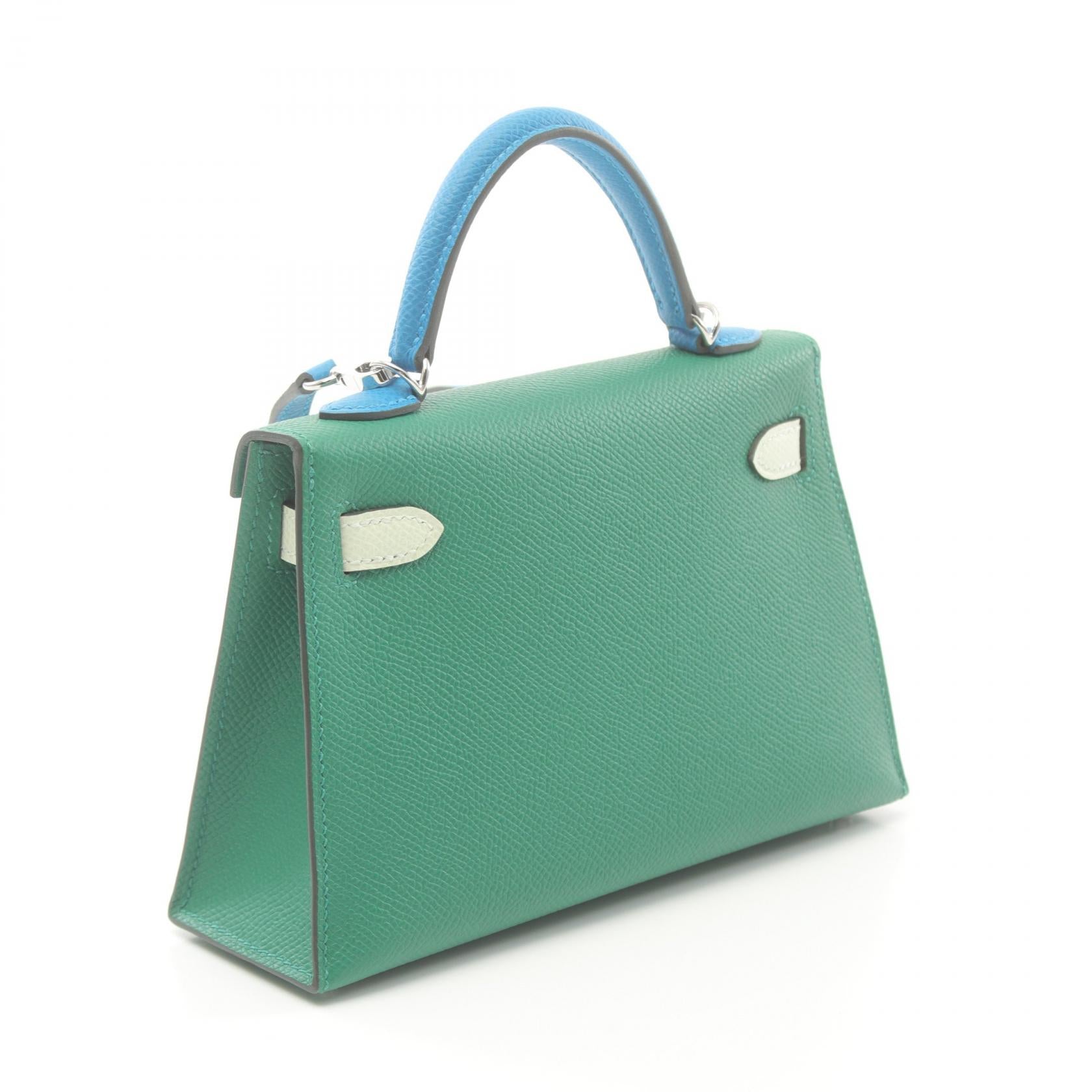 Hermes Kelly Mini 2 Handbag Green/Blue