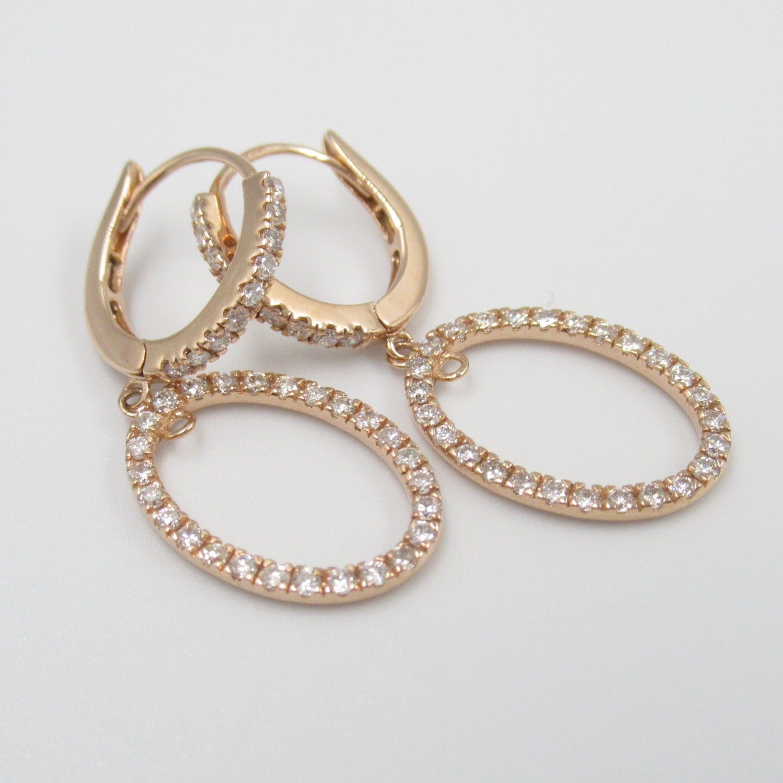 K18PG Pink Gold Diamond Earrings Jewelry