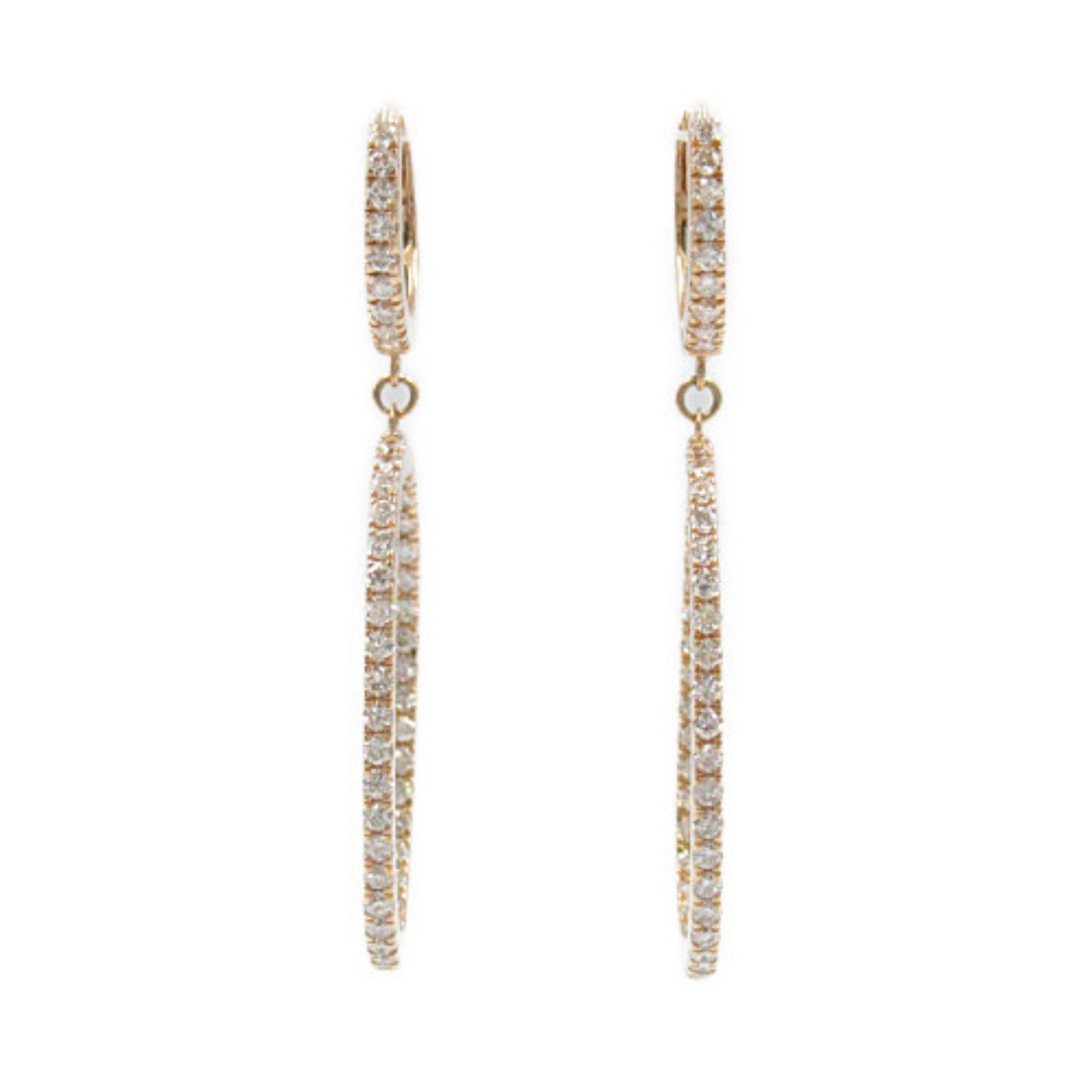 K18PG Pink Gold Diamond Earrings Jewelry