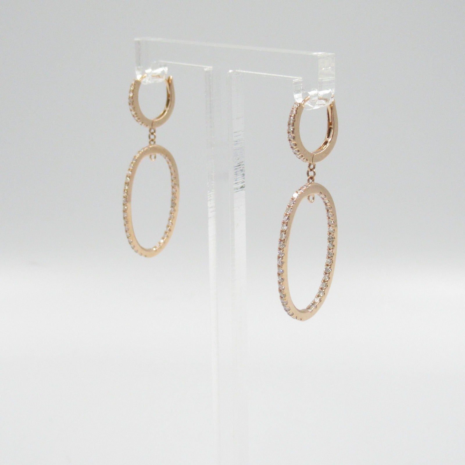 K18PG Pink Gold Diamond Earrings Jewelry